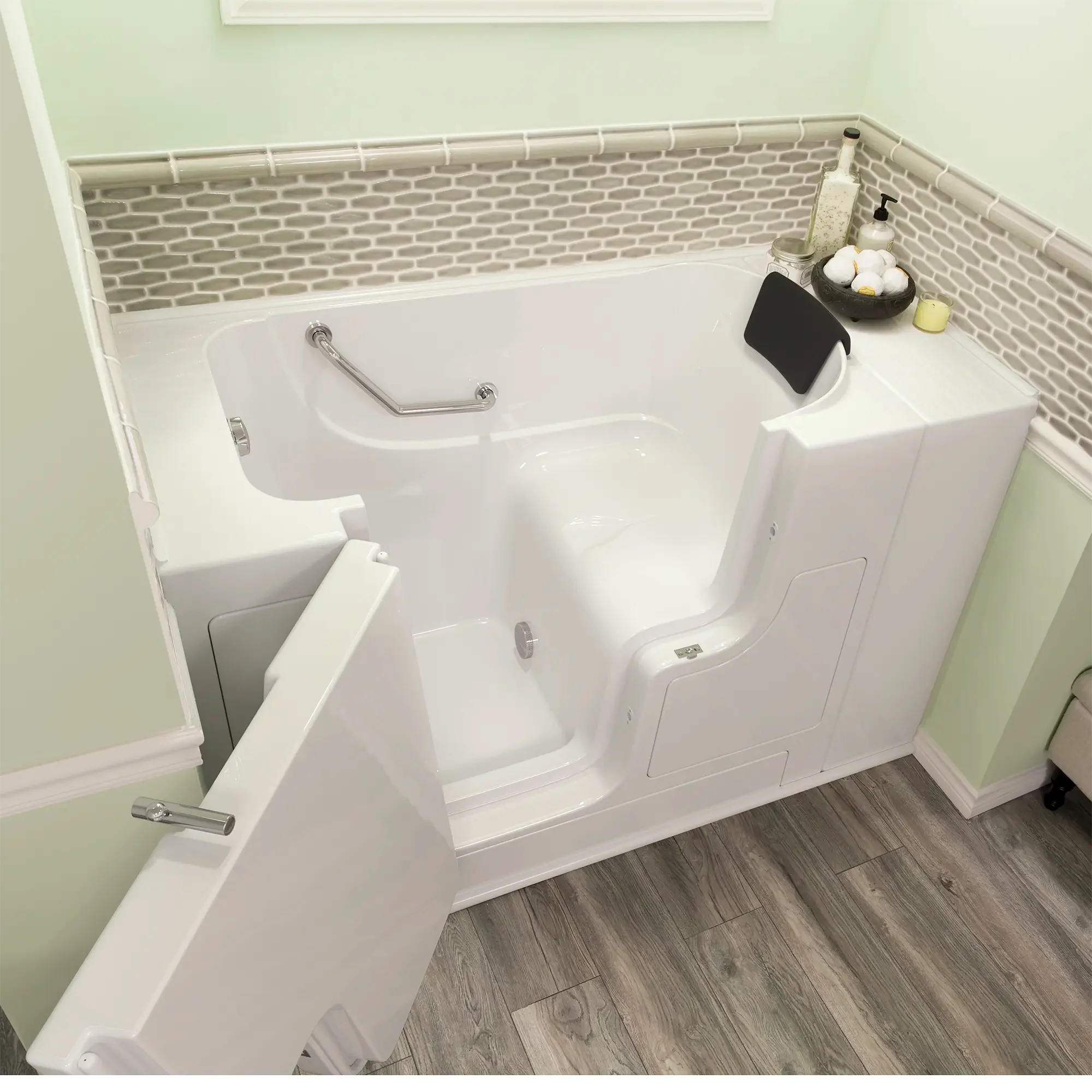 Premium 30 x 52 Inch Gelcoat Walk-In Bathtub with Soaker System - Left Hand Drain - Ideal for Seniors & Mobility Support - Spa-Like Relaxation at Home