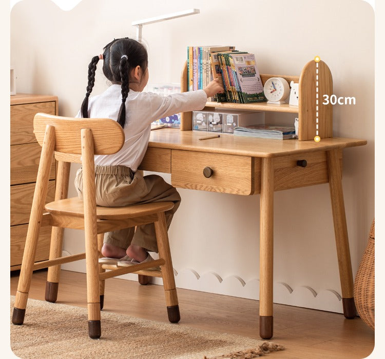 Solid Wood Beech & Oak Nordic Style Bookshelf - Modern Study Room & Home Office Storage Solution for Books & Decor