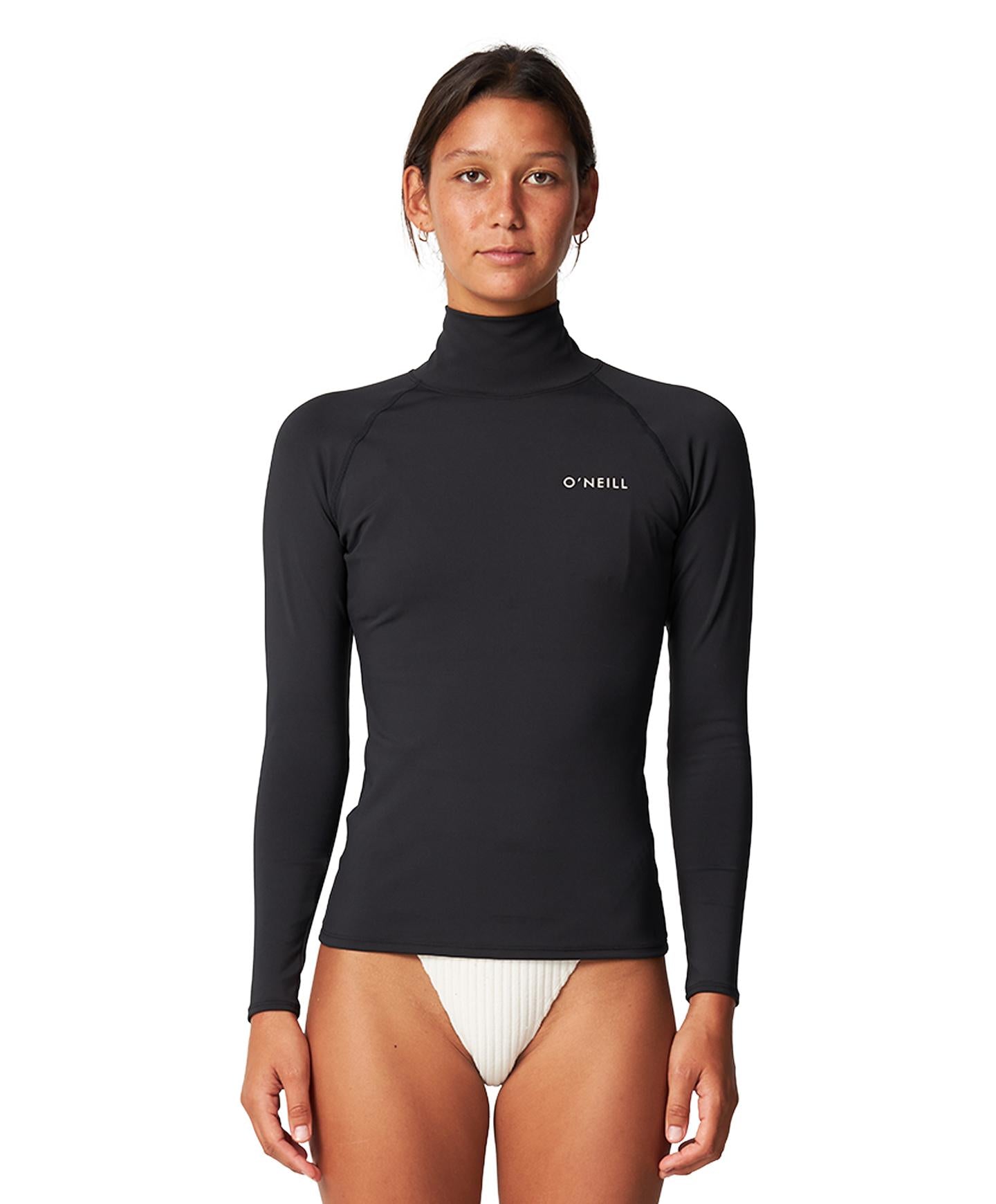 O'Neill Women's Salina LS High Neck UV Protection Lycra Rash Guard - Perfect for Surfing, Swimming & Outdoor Water Sports