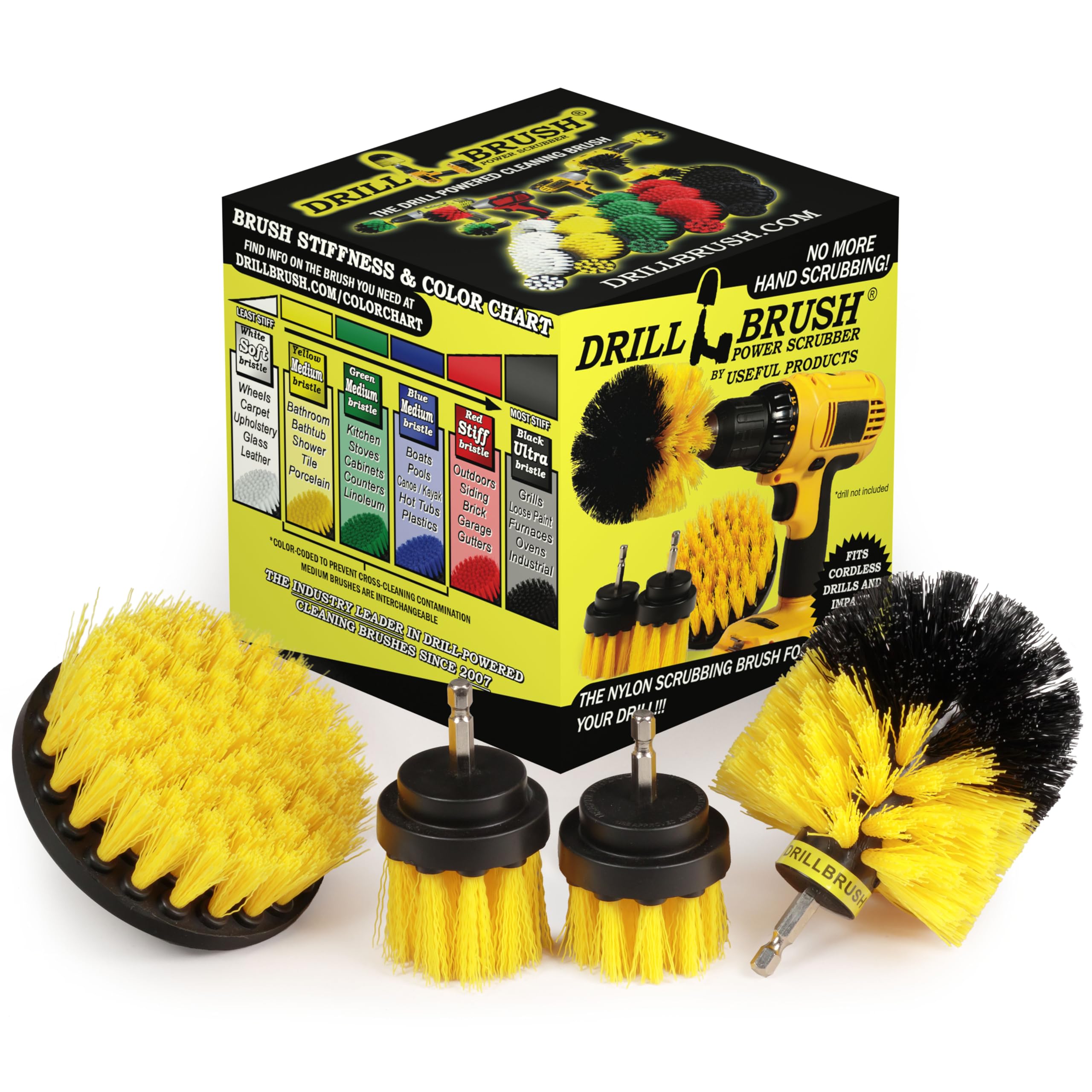 **Drill Brush Spin Scrubber Kit - Bath Mat & Shower Curtain Cleaner - Grout, Tile, Sink, Bathtub, Toilet & Floor Scrubber - Heavy-Duty Cleaning Supplies for Bathroom, Kitchen & Carpet - Perfect for Deep Cleaning & Stain Removal**