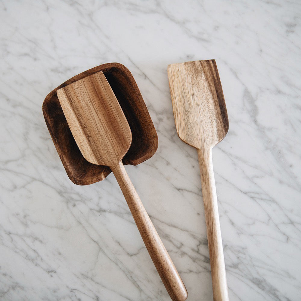 Premium Suar Wood Kitchen Utensil Set - 6-Piece Natural Wooden Cooking Tools for Baking & Serving - Eco-Friendly Utensils for Home Chefs & Gift Giving