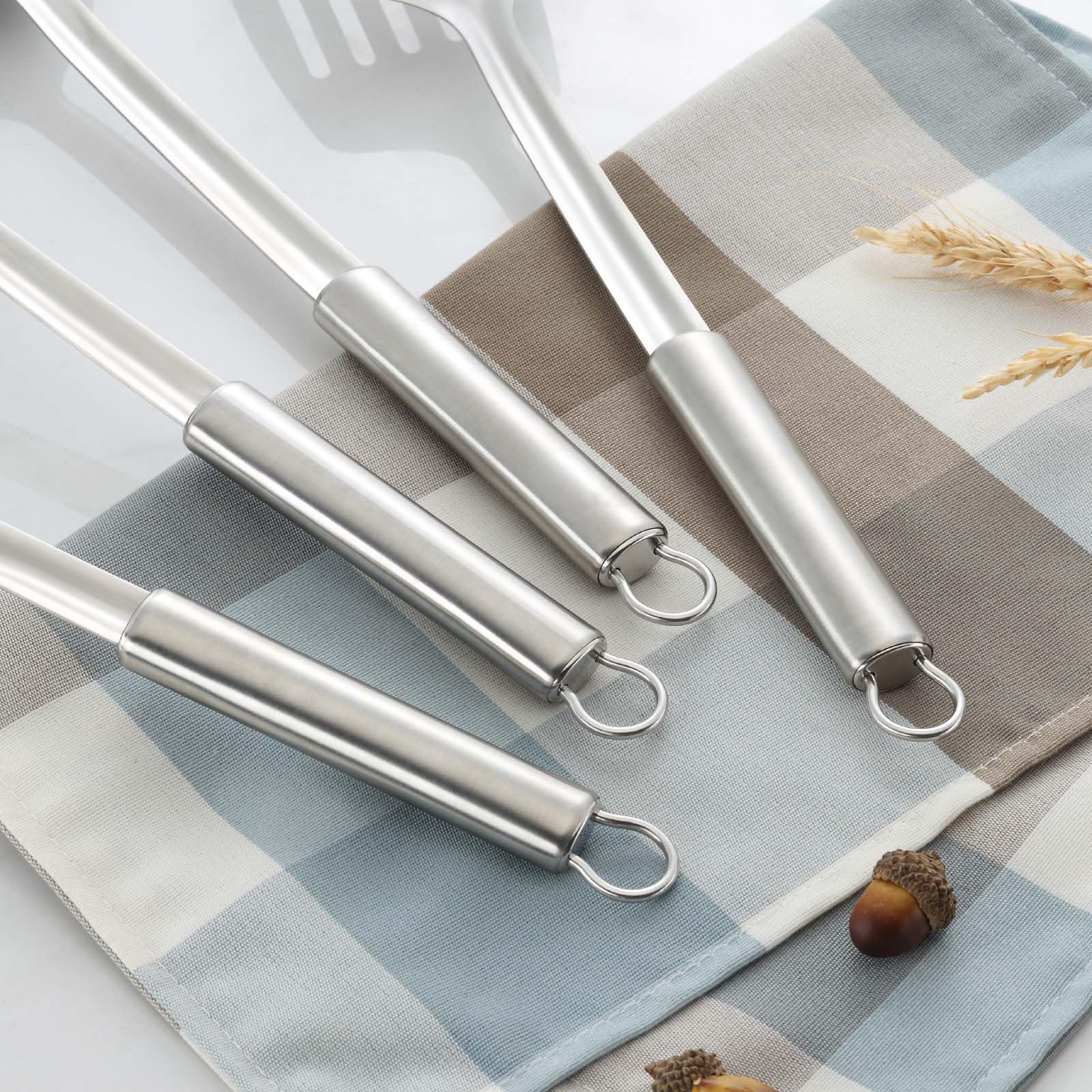Premium 2-Piece Stainless Steel Ladle and Slotted Spoon Set - Soup Ladle & Strainer Skimmer - Durable Kitchen Utensils for Cooking, Serving - Perfect for Home Chefs & Restaurants - Dishwasher Safe - Ideal for Soups, Stews, Pasta & Deep Frying