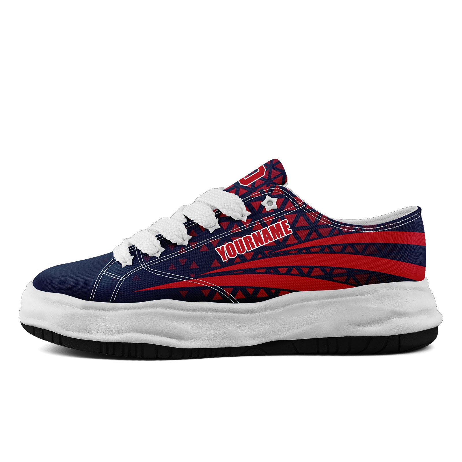 Custom Blue & White Massachusetts Themed Personalized Sneakers - Handmade Casual Shoes for Men & Women (Style FN038 D023003 26) - Perfect for College Pride, Sports Events & Everyday Wear