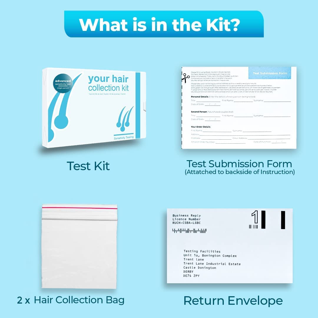 Food Intolerance Test Kit for Kids & Adults - 500 Items Tested for Dietary, Pollen & Gluten Sensitivity | Easy-to-Use Couple Pack by Healthy Stuff Online | Home Health Screening for Digestive Wellness & Allergy Management