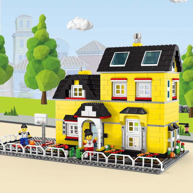 Classic Building Block House Set - Creative Construction Toy for Kids, STEM Learning & Home Decoration