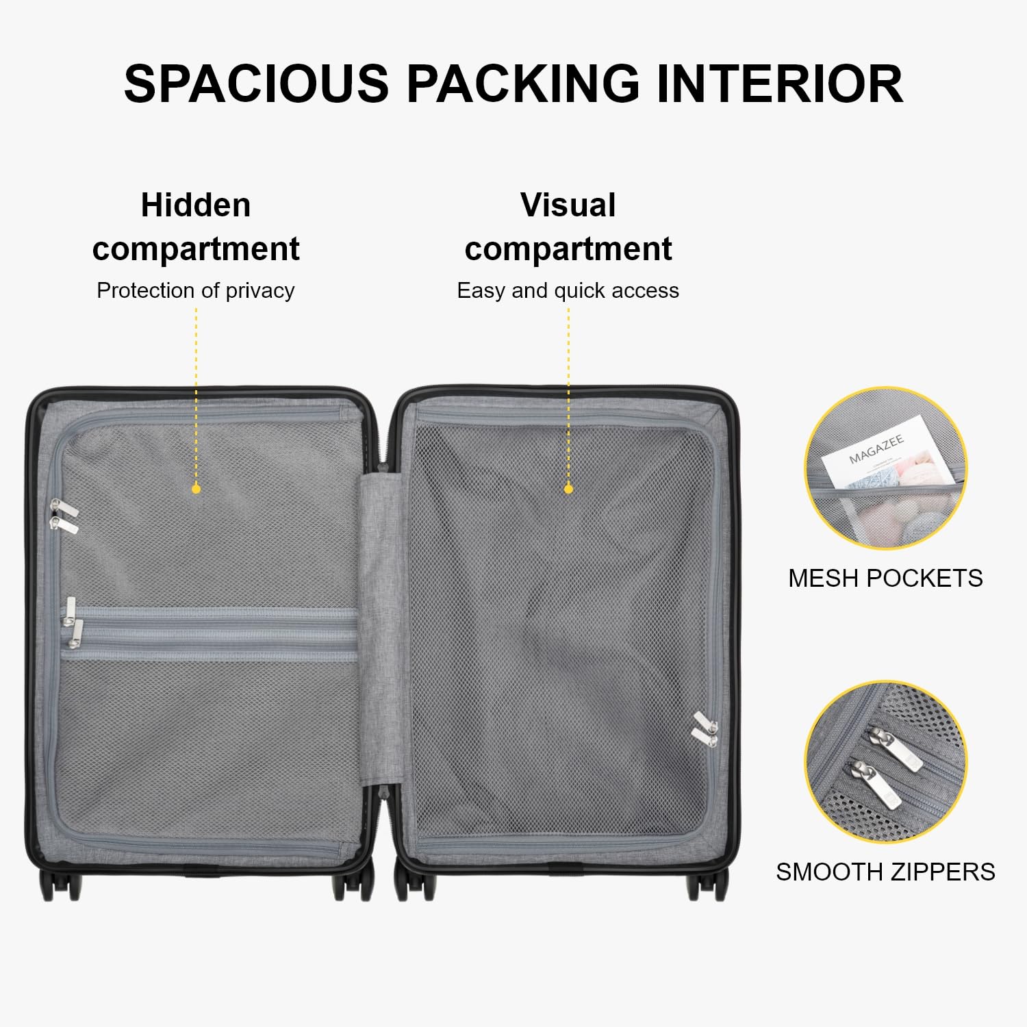 LEVEL8 20-Inch Carry-On Luggage - Airline Approved Lightweight Hardside Suitcase with Wheels, TSA Approved Luminous Textured Design in Navy | Perfect for Business Travel & Weekend Getaways