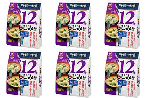 Premium Miko Brand Instant Miso Soup with Baby Clams - Low Sodium Healthy Japanese Soup, 12 Single-Serve Packets (6 Packs) - Quick Lunch, Office Meal & Asian Cooking Ingredient
