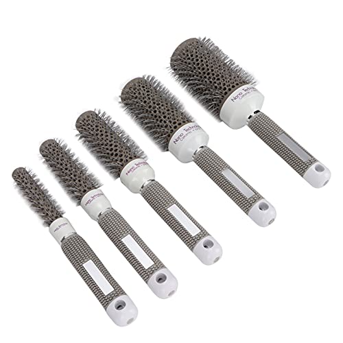 Professional Round Thermal Brush Set for Blow Drying & Curling - Nylon Bristles Hair Styling Tools for Salon & Home Use - Perfect for Smoothing, Volumizing & Creating Beautiful Curls