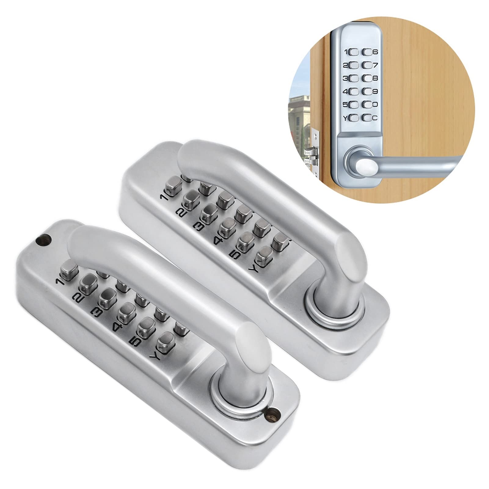 Double-Sided Mechanical Combination Keypad Lock - Heavy Duty Wrought Iron Digital Code Security Lock for Home Gates & Fences | Perfect for Backyard, Garden, and Property Security