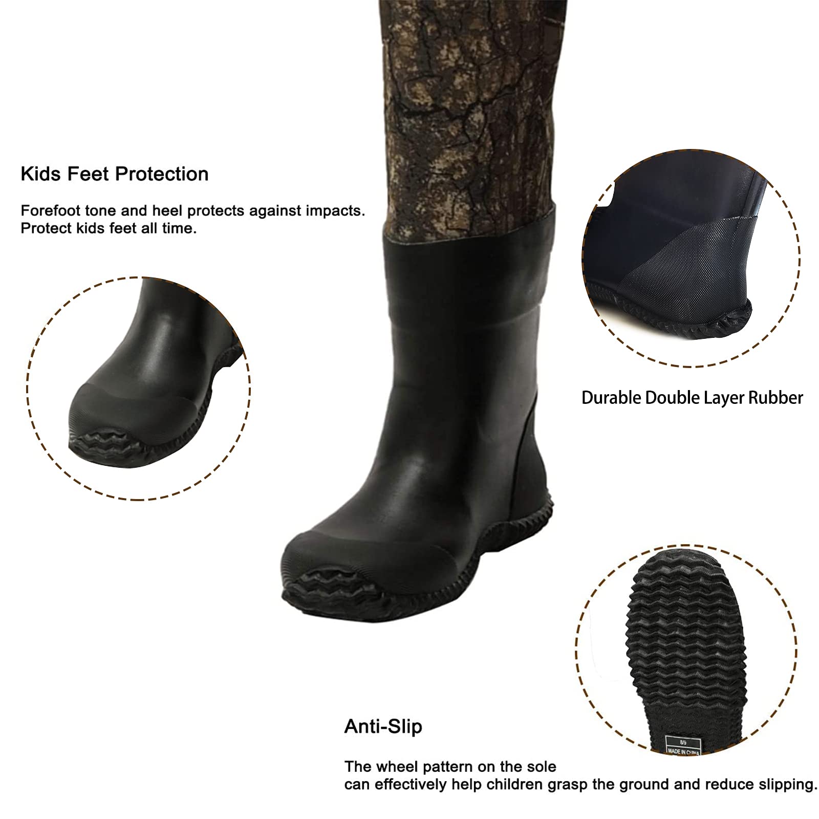 8 Fans Kids Chest Waders with Boots - Neoprene Waterproof Youth Waders for Toddlers, Insulated Hunting & Fishing Waders for Boys & Girls - Perfect for Outdoor Adventures, Stream Fishing & Duck Hunting