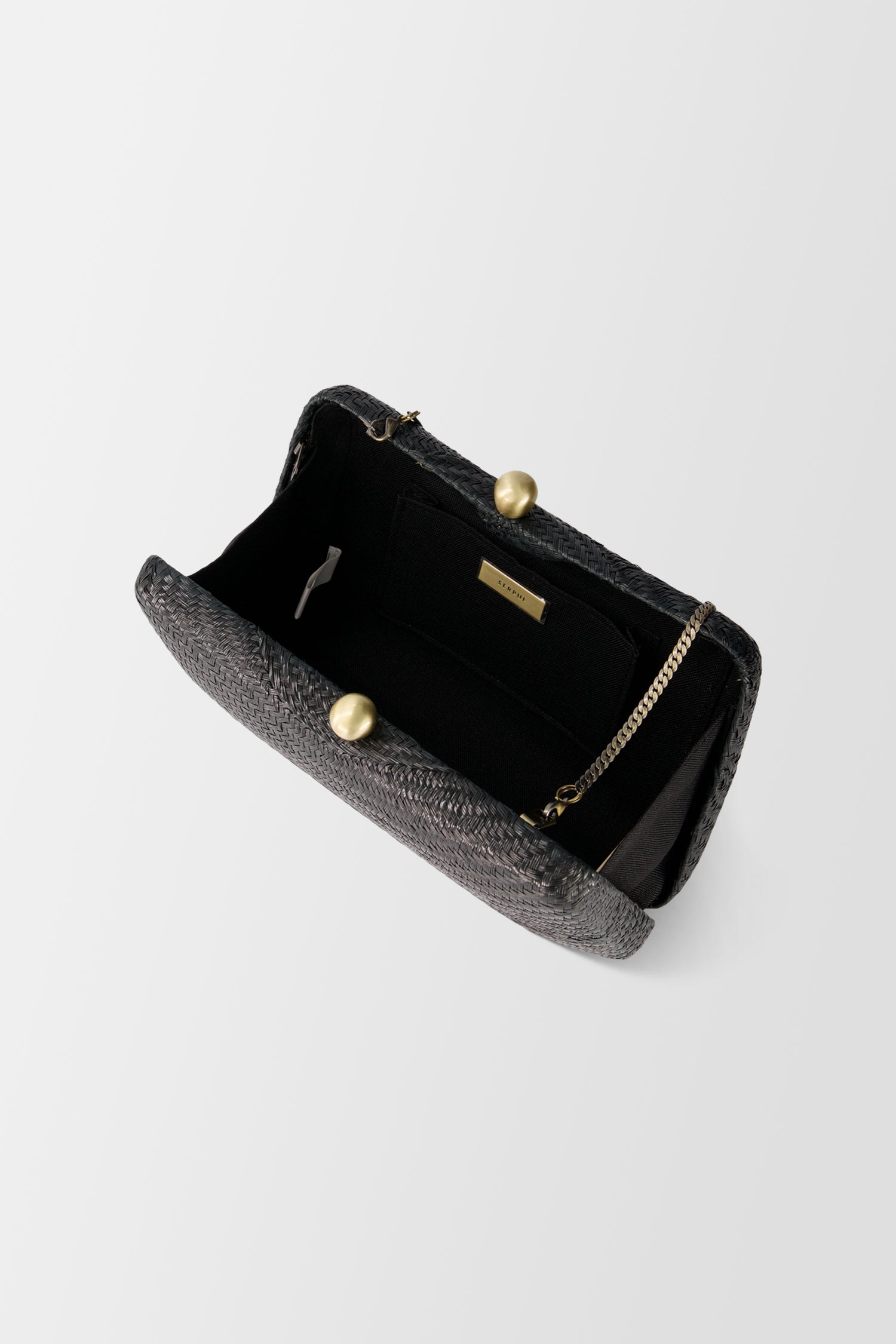 Serpui Black Marissa Bun Clutch - Elegant Evening Clutch for Women, Perfect for Parties, Weddings & Special Occasions