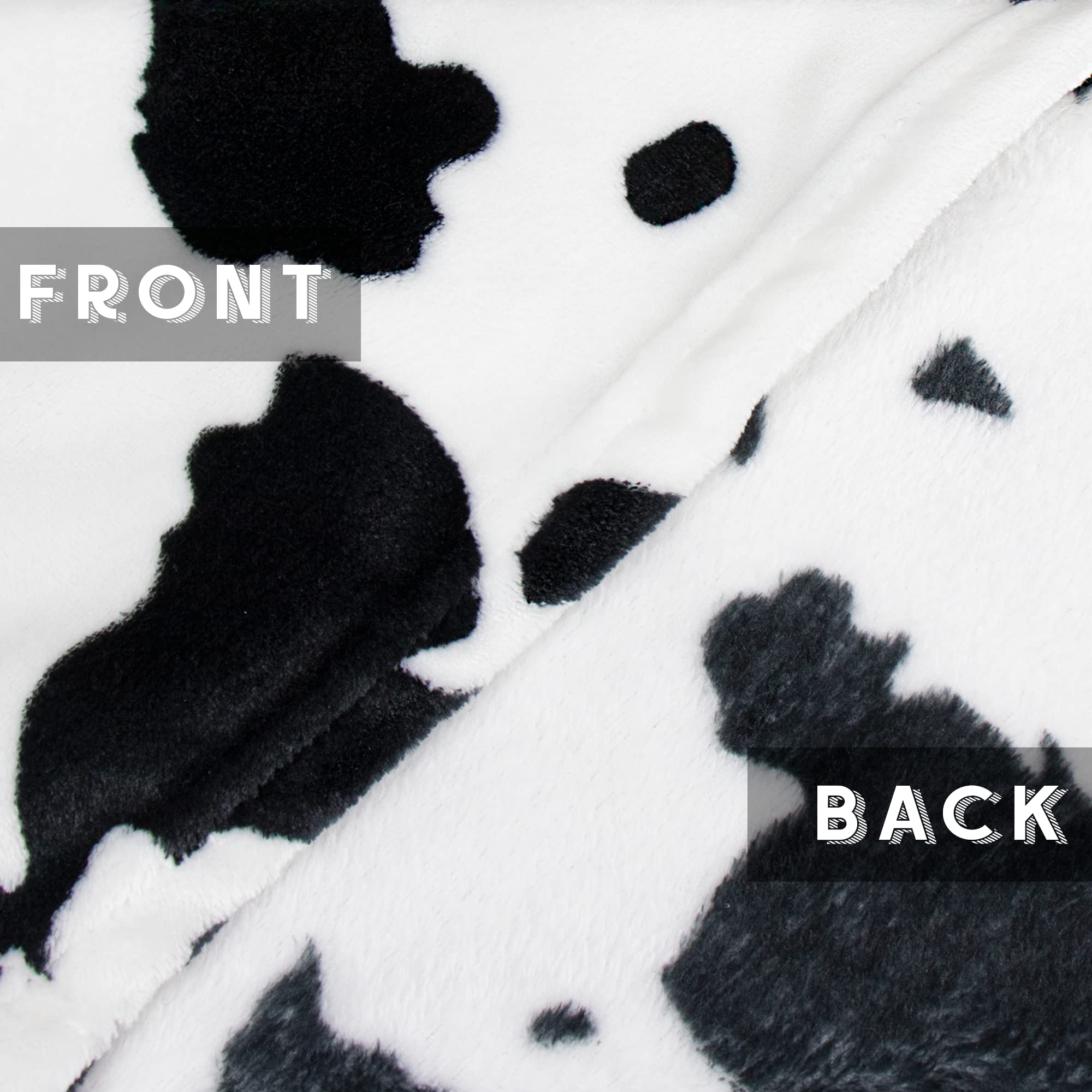 Soft & Warm Cow Print Fleece Blanket - Twin Size 60x80 Inch Cozy Flannel Throw for Bed, Couch & Sofa - Lightweight Fuzzy Blanket for Valentine's Day, Mother's Day & Father's Day Gifts - Perfect for Home Decor, Movie Nights & Winter Snuggling