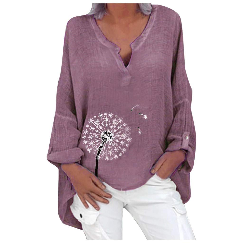Women's Floral Printed Tunic Tops - Long Sleeve V-Neck Blouse for Casual & Dressy Occasions | Perfect for Office, Date Night & Spring Outfits