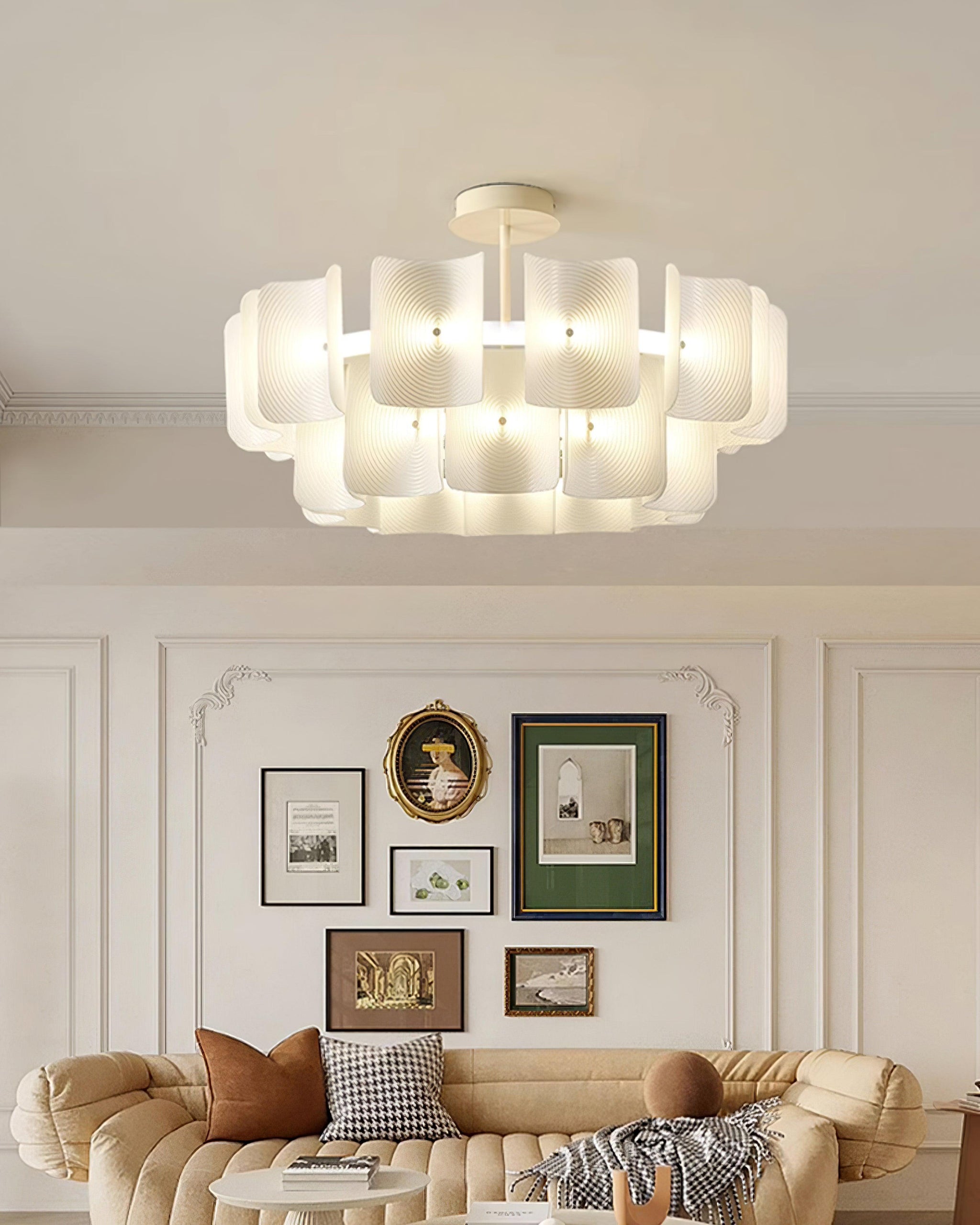 Elegant Fingerprint Chandelier - Modern Crystal Ceiling Light Fixture for Dining Room, Living Room & Bedroom | Energy Efficient LED Lighting for Home Decor