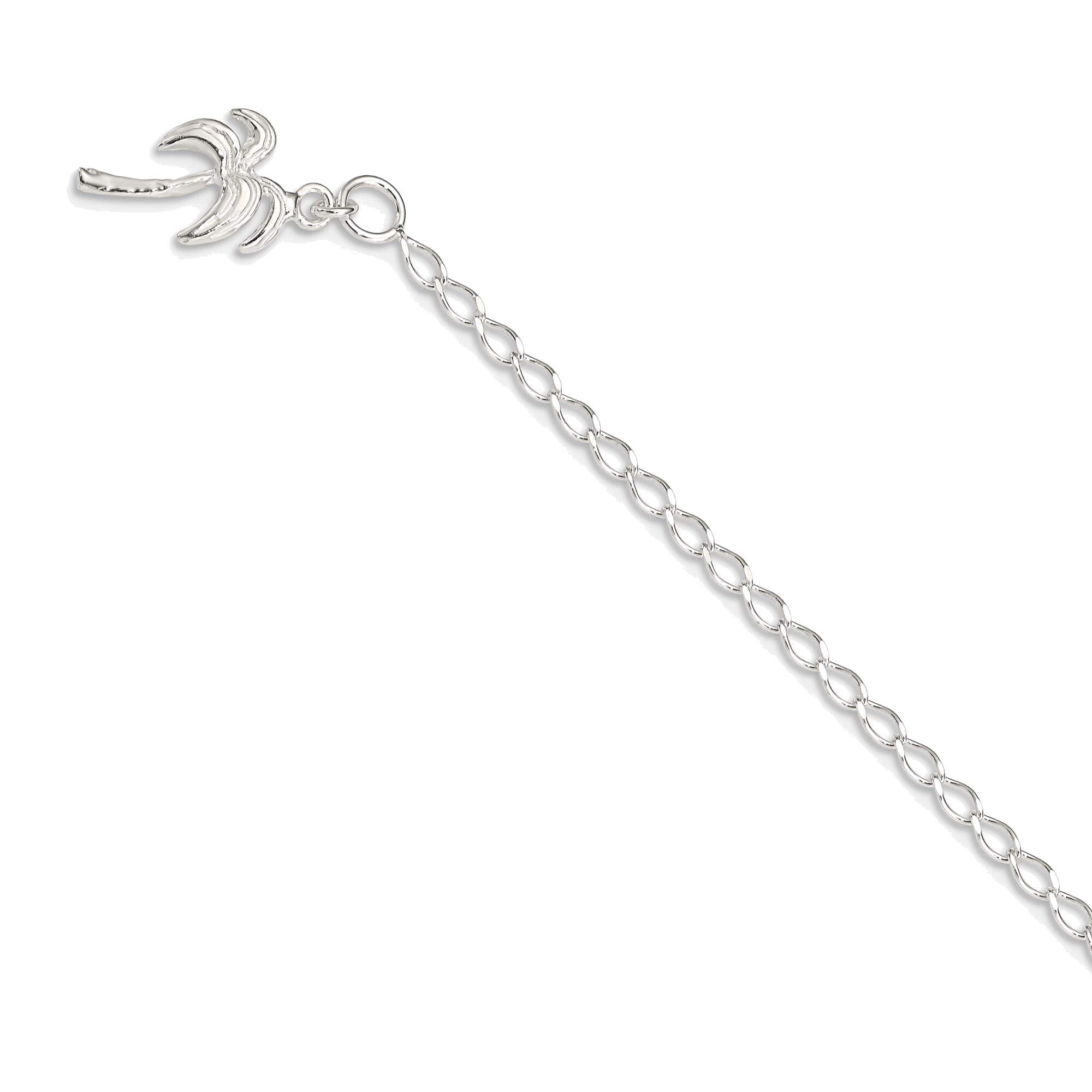Bonyak Sterling Silver Palm Tree Anklet for Women - Dainty Beach Jewelry for Summer Vacation, Tropical Party & Boho Fashion Accessories
