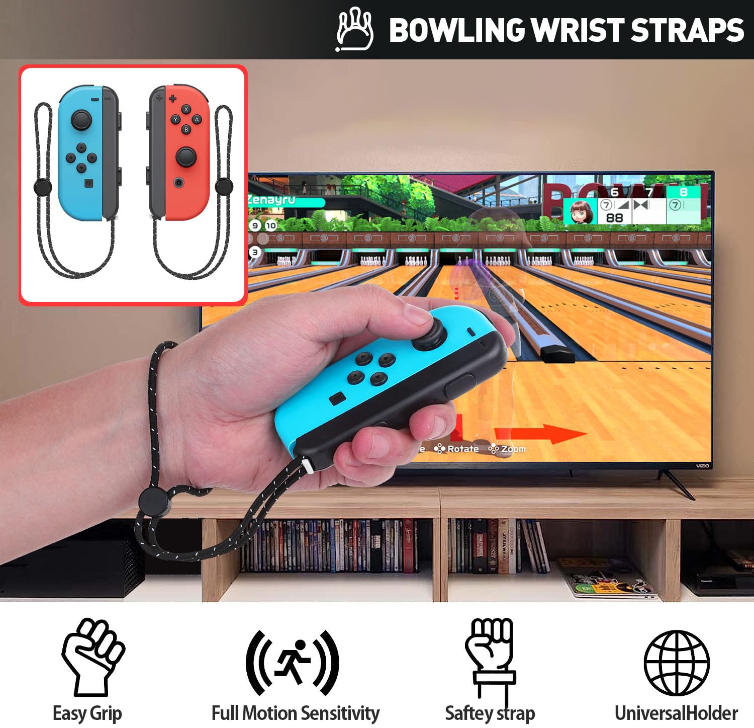 Nintendo Switch Sports Accessories Bundle - 13-in-1 Family Pack with Tennis Rackets, Adjustable Golf Clubs, Chambara Swords, Soccer Leg Straps, Wrist Bands & Joycon Straps for Switch & OLED - Perfect for Family Game Nights & Multiplayer Sports Gaming