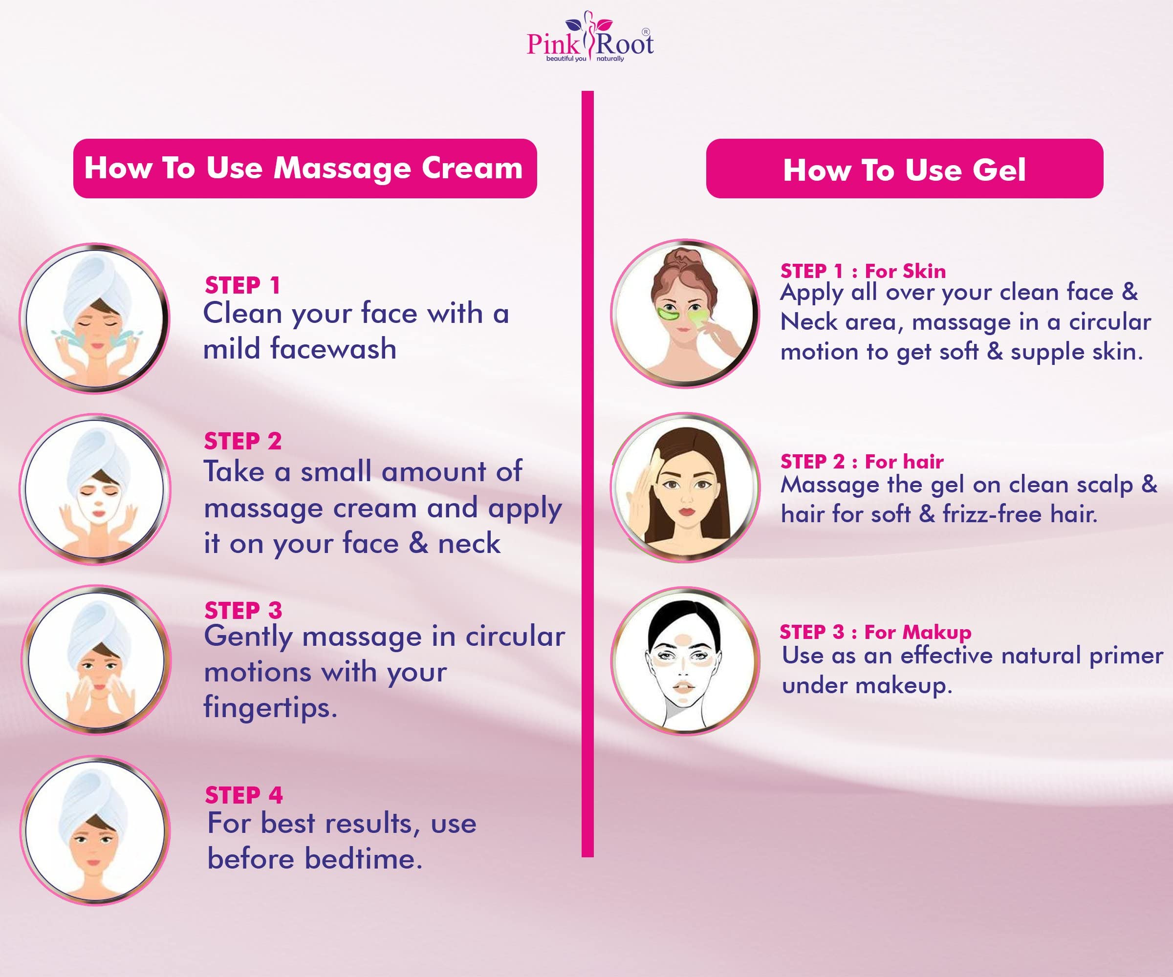 Pink Root Green Tea Massage Gel & D Olive Cream Set - 500ml Each | Soothing Herbal Therapy for Muscle Relaxation, Skin Hydration & Spa Treatments