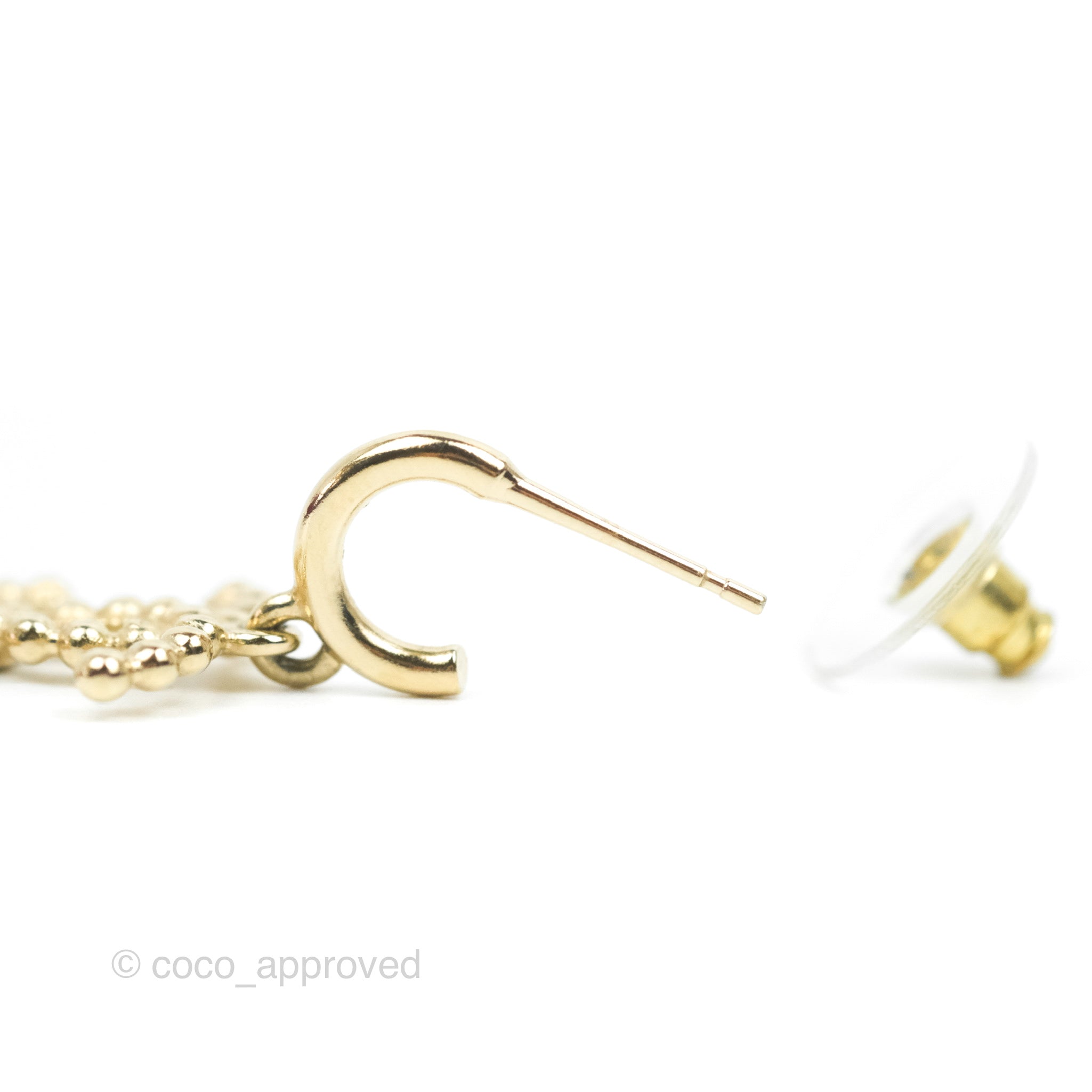 Chanel CC Drop Hoop Earrings in Gold Tone - 22C Collection | Luxury Fashion Jewelry for Women, Perfect for Parties, Weddings & Special Occasions