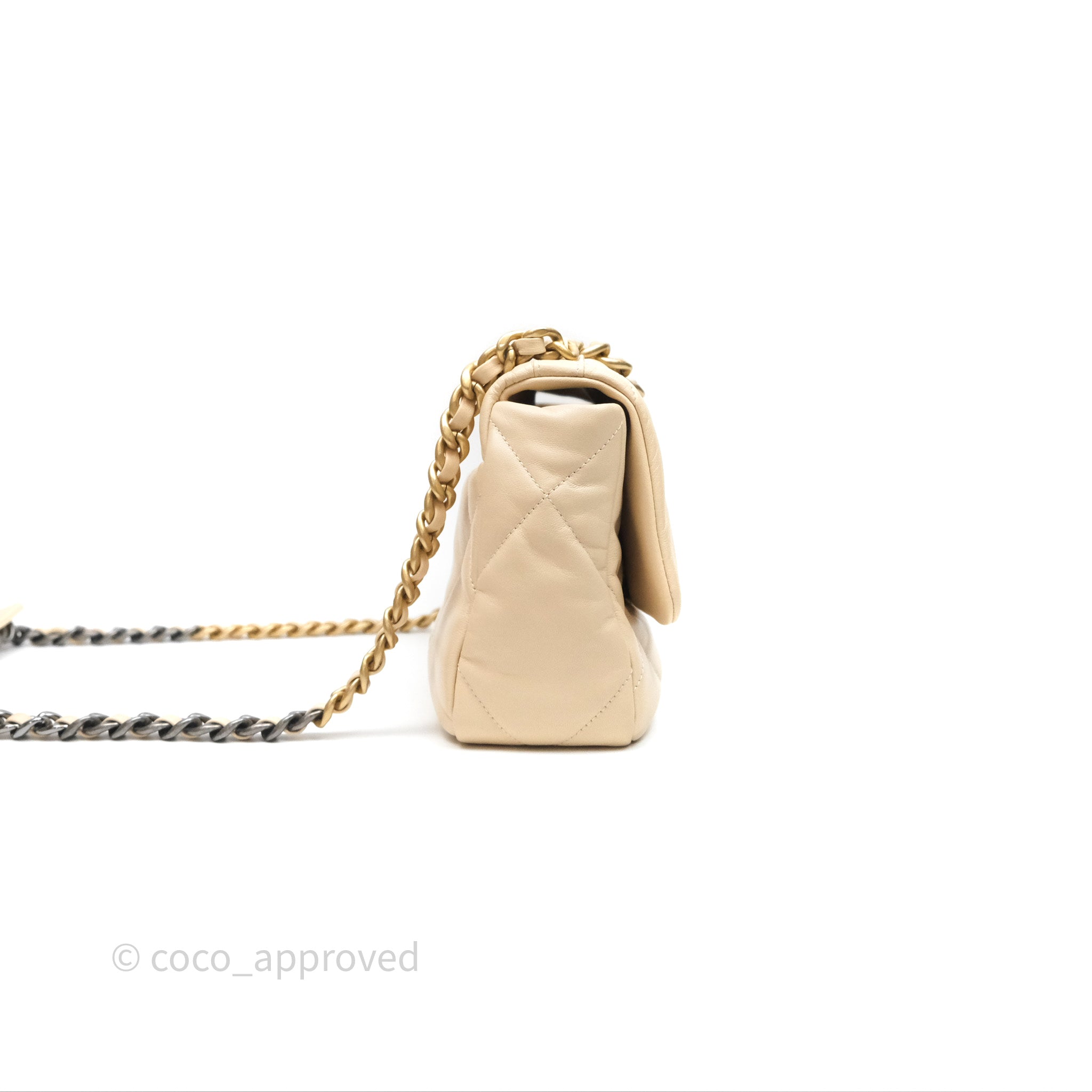 Chanel 19 Small Beige Mixed Hardware Flap Bag - Luxury Designer Handbag for Women | Perfect for Everyday Use, Work & Special Occasions