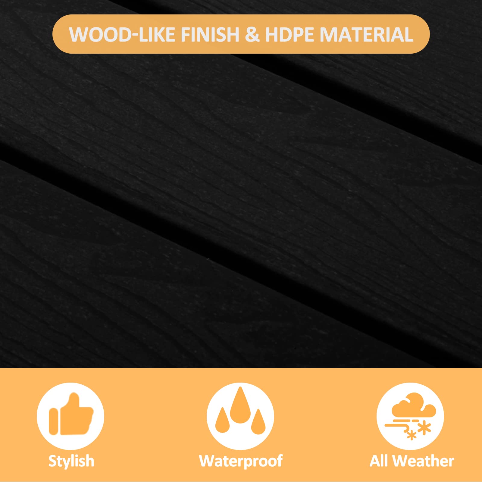 2-Tier Round Outdoor Side Table with Wood-Like Grain - 17.7