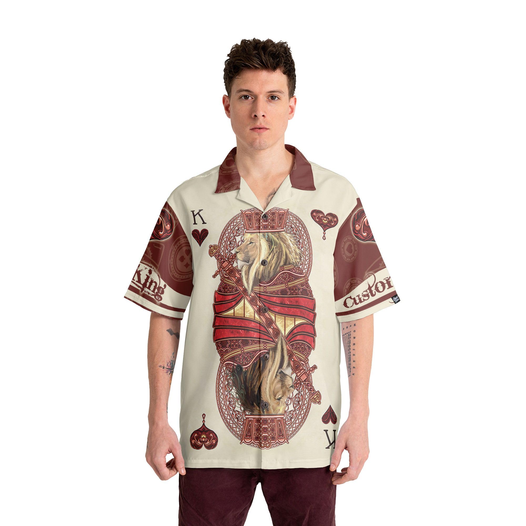 HYPERFAVOR Custom Casino Shirts for Men - Short Sleeve Poker Hawaiian Shirts - Perfect for Casino Nights, Poker Parties & Tropical Vacations