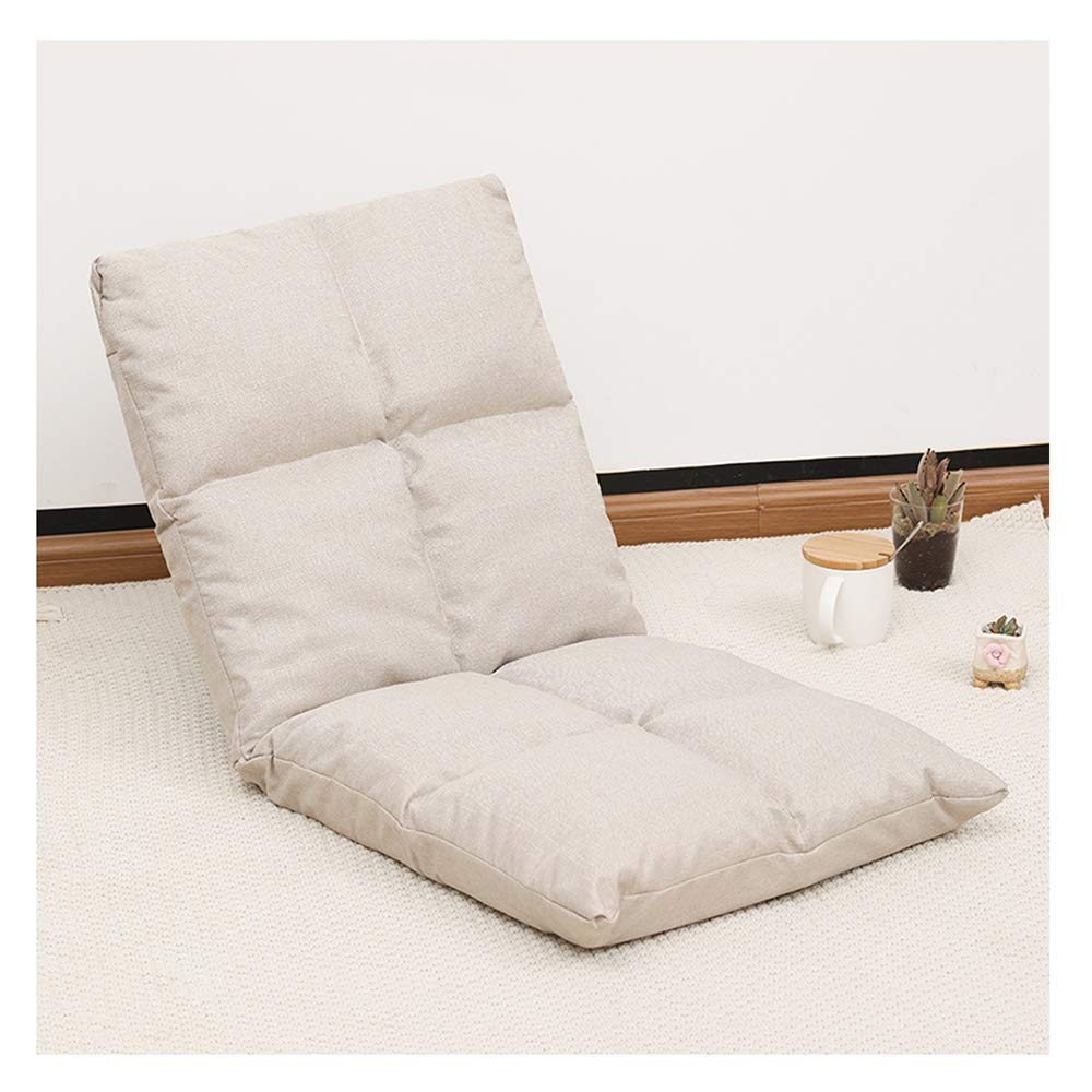 ZR Folding Floor Gaming Chair - 5-Position Adjustable Lazy Sofa Lounge Chair for Game Room, Living Room & Bedroom - Ergonomic Comfort for Video Gaming, TV Watching & Relaxation - Available in 5 Colors (Beige)