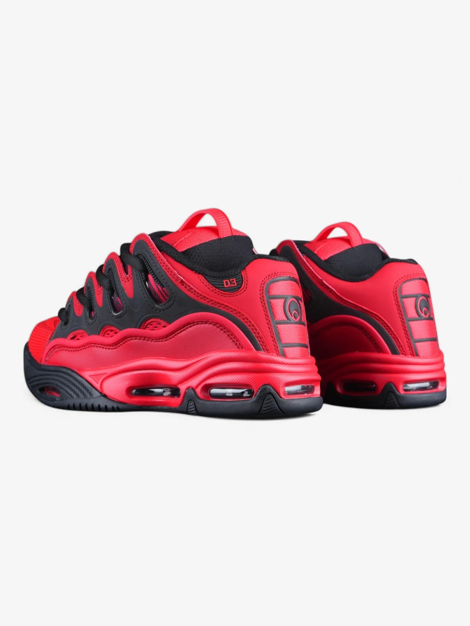 Osiris D3 2001 Skate Shoes - Black & Red High-Top Sneakers for Men | Retro Skateboarding & Streetwear Fashion | Perfect for Skating, Casual Wear & Urban Style