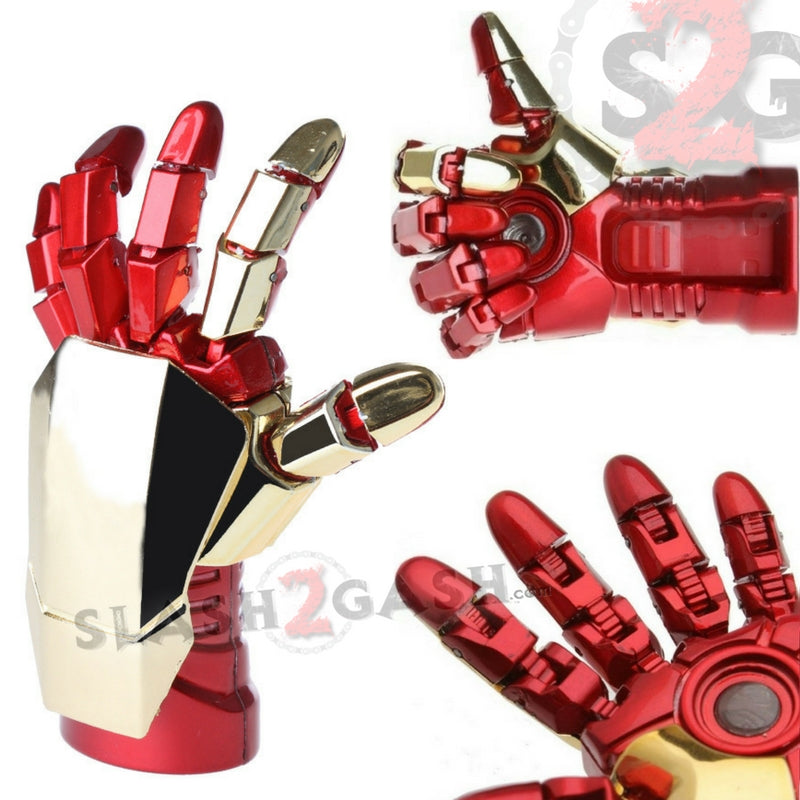 Iron Man USB Flash Drive 2.0 - 16GB Movable Hand with LED Light - Cool Superhero Gadget for Marvel Fans, Collectors & Tech Gifts - Perfect for Cosplay, Office Use & Data Storage