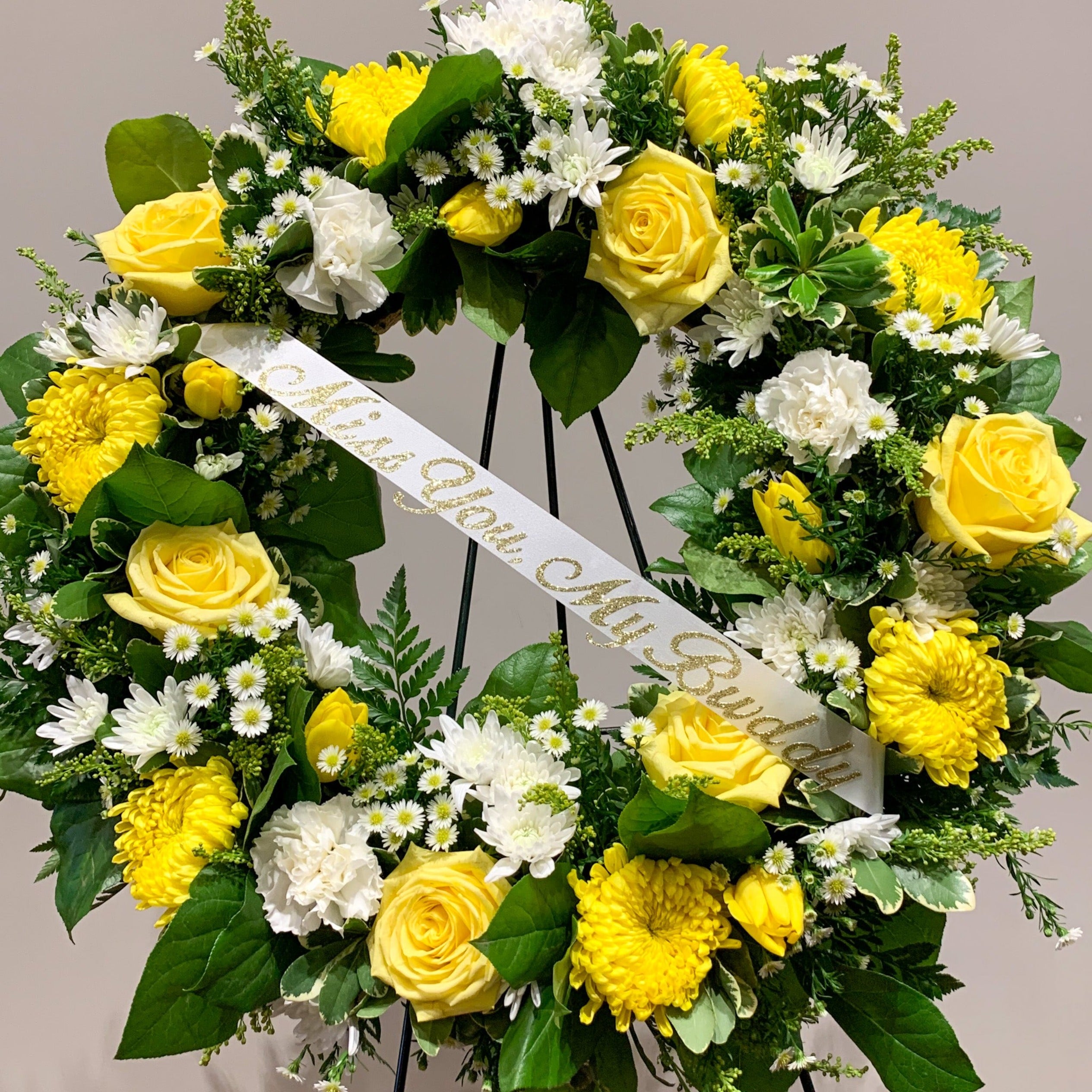 Fresh Flower Wreath - Handmade Floral Garland for Home Decor, Weddings & Special Events - Perfect for Doors, Walls & Tables