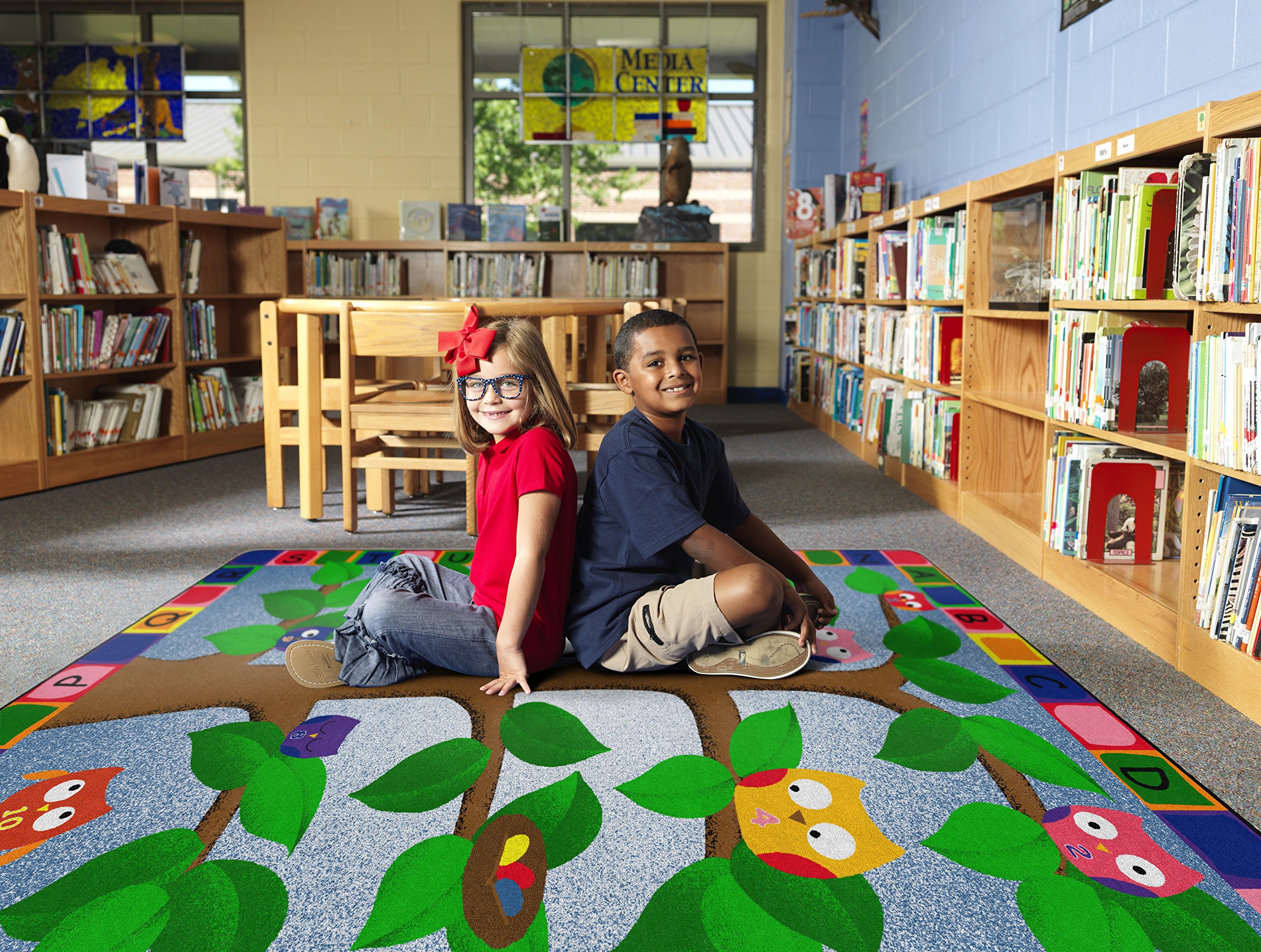 Alphabet Owls Educational Area Rug for Kids - 7'6