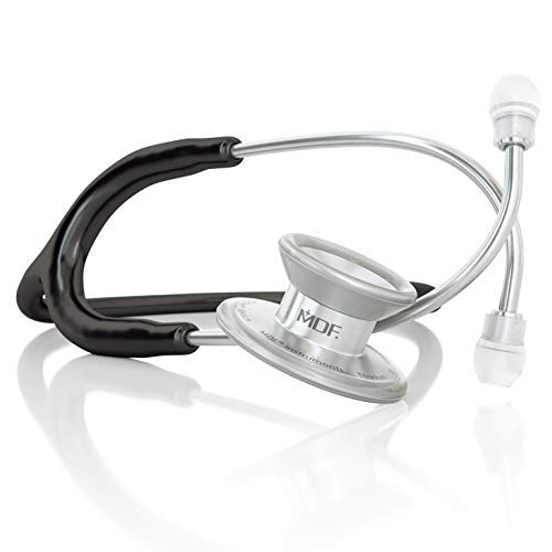MDF MD One Epoch Lightweight Titanium Stethoscope for Adults - Black Tube & Silver Chestpiece Headset (MDF777T11) | Ideal for Medical Professionals, Nurses & Students in Clinical Settings