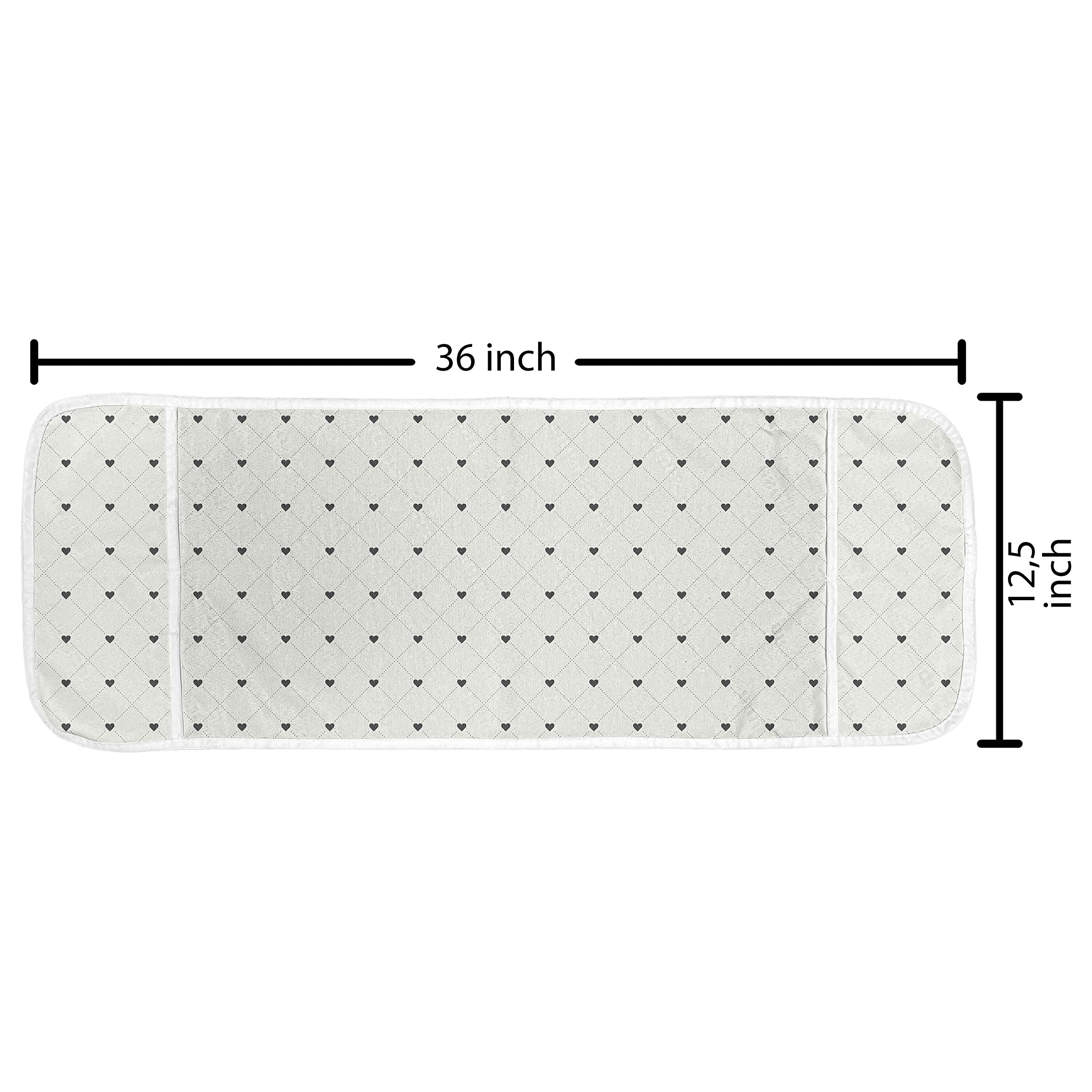 Ambesonne Waterproof Microwave Cover with Pockets - Modern Abstract Heart & Dotted Square Design - 36