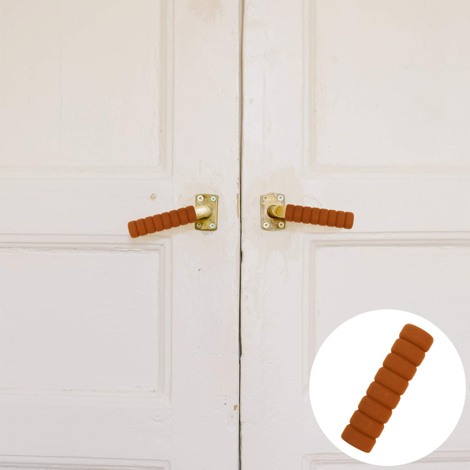 PRETYZOOM 10-Pack Soft NBR Anti-Collision Door Handle Covers - Child Safety Bumper Pads, Door Lock Protectors for Home & Car Use - Prevent Scratches & Damage to Walls and Furniture