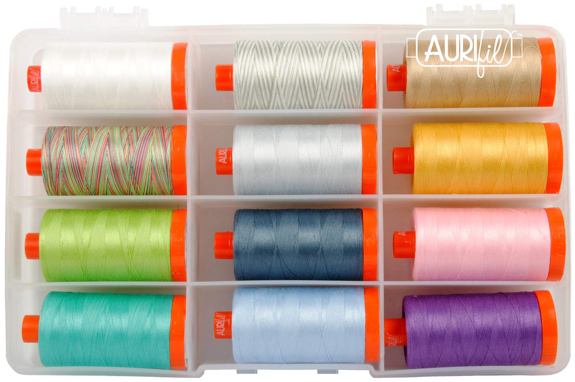 Aurifil The Foundations 2 Thread Kit - 12 Large Spools 50 Weight Cotton Thread for Quilting & Sewing | Perfect for Patchwork, Embroidery & Craft Projects