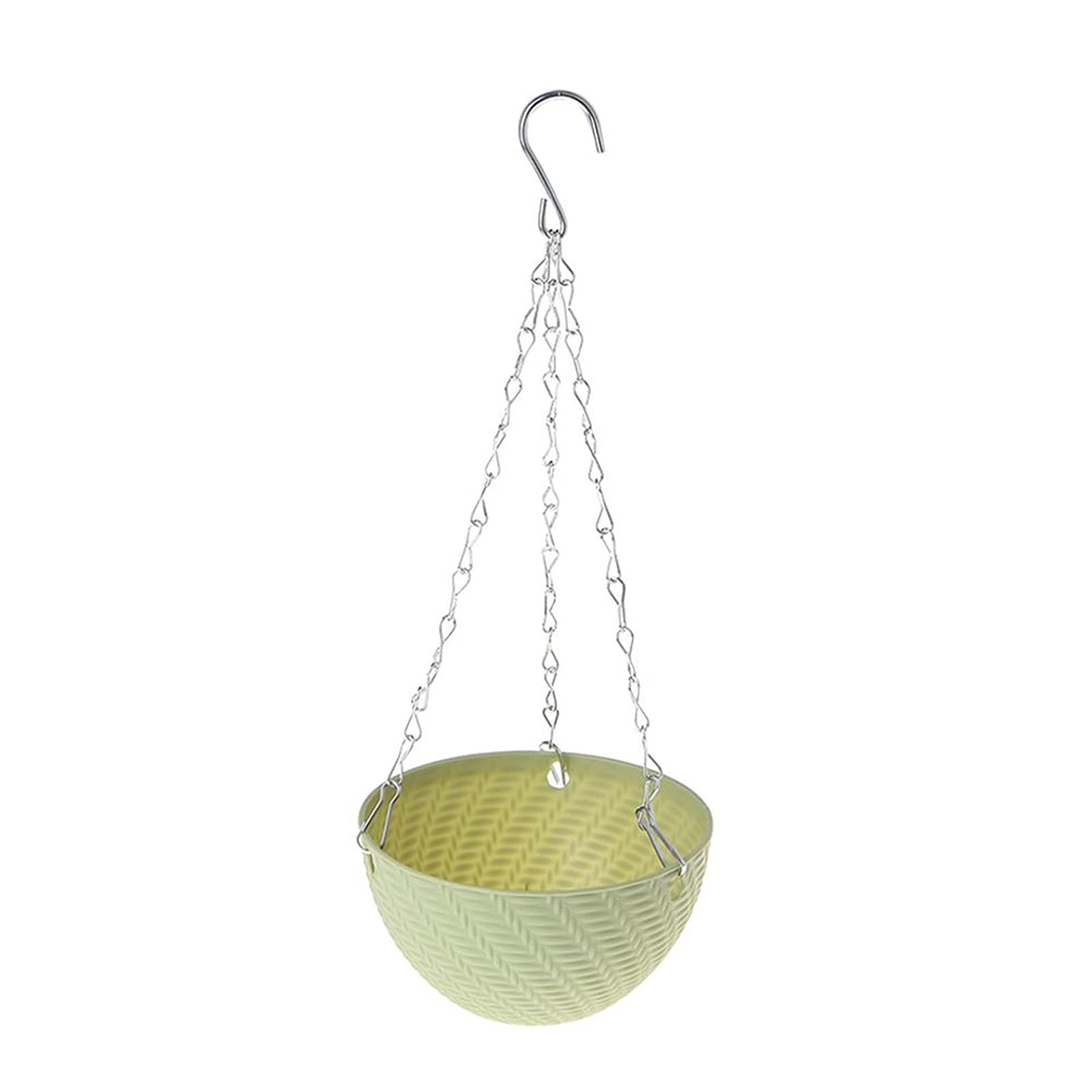 Round Plastic Hanging Planters with Hook Chain - Wall Mounted Flower Pots for Indoor Outdoor Garden, Balcony, Home Decoration (Green) | Perfect for Succulents, Herbs, and Small Plants in Living Room, Patio, or Porch