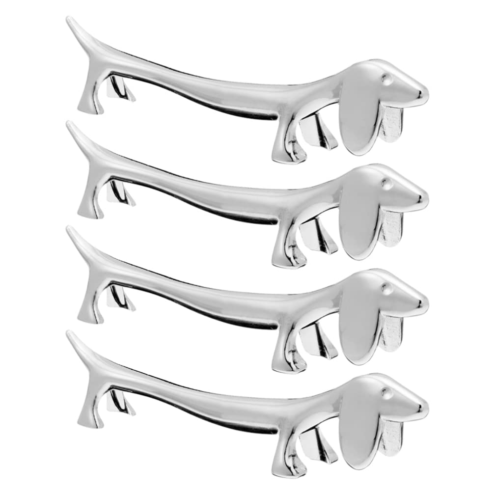 HEMOTON 4-Piece Cute Dog-Shaped Chopstick Rest & Silverware Holder - Utensil Organizer for Forks, Knives, Spoons, Pens - Perfect for Kitchen, Restaurant, and Dining Table Decor