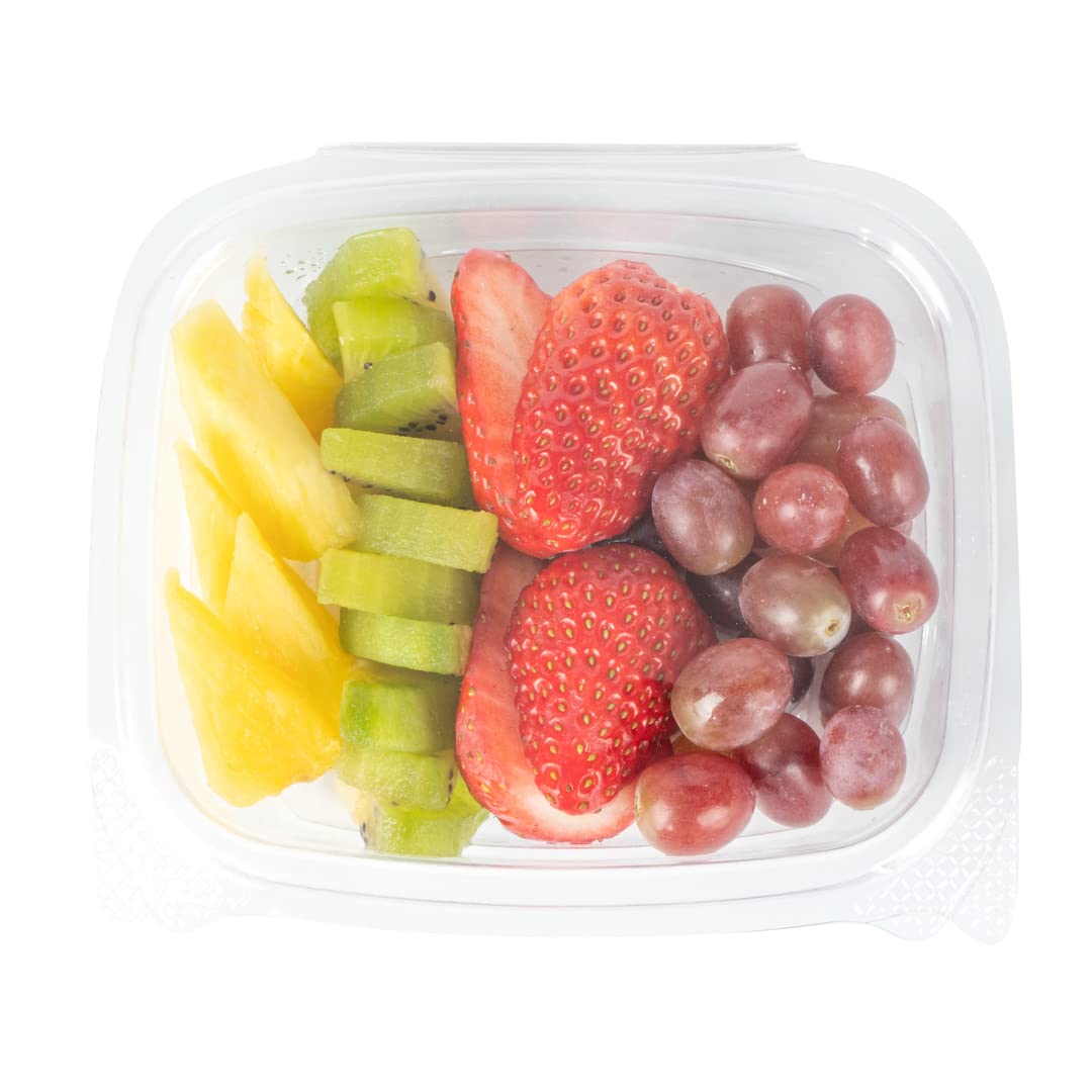 Restaurantware Thermo Tek 8oz Clear Plastic Clamshell Food Containers - 100 Pack Anti-Fog, Freezable, Disposable To-Go Containers for Takeout, Meal Prep & Leftovers | BPA-Free Rectangle Food Storage Containers