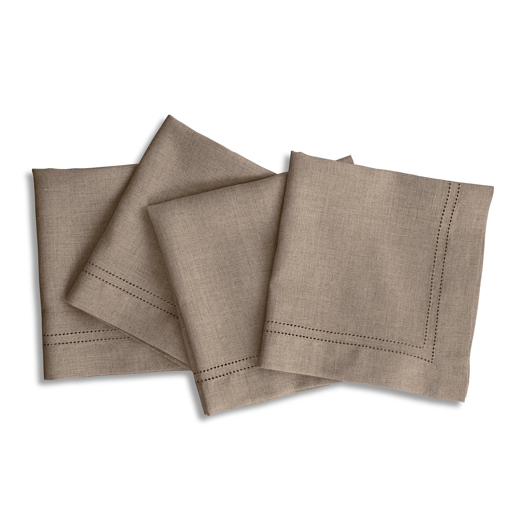 Premium Linen Double Hemstitch Napkins Set of 4 - Elegant Dinner Table Decor for Formal Dining & Special Occasions