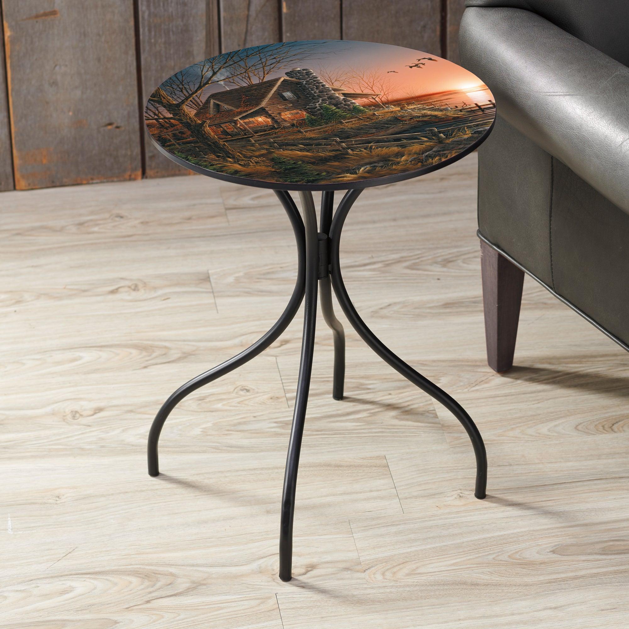 Stylish 18-Inch Metal Side Table - Modern End Table for Living Room, Bedroom & Patio - Durable & Space-Saving Home Decor
