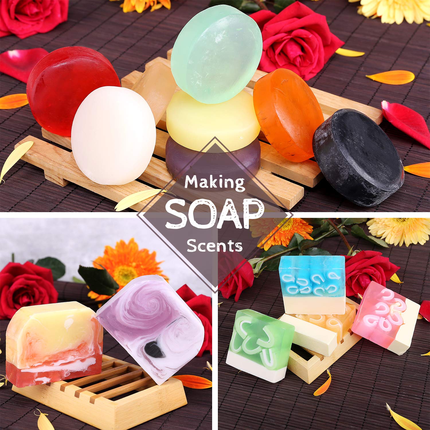 18 Pack Soap Fragrance Oil - Liquid Soap Scents for DIY Bath Bombs, Soap Making, Slime Crafts - Cosmetic & Art Bath Bomb Perfumes (10ml Each) - Perfect for Home Spa, Gift Making & Creative Projects