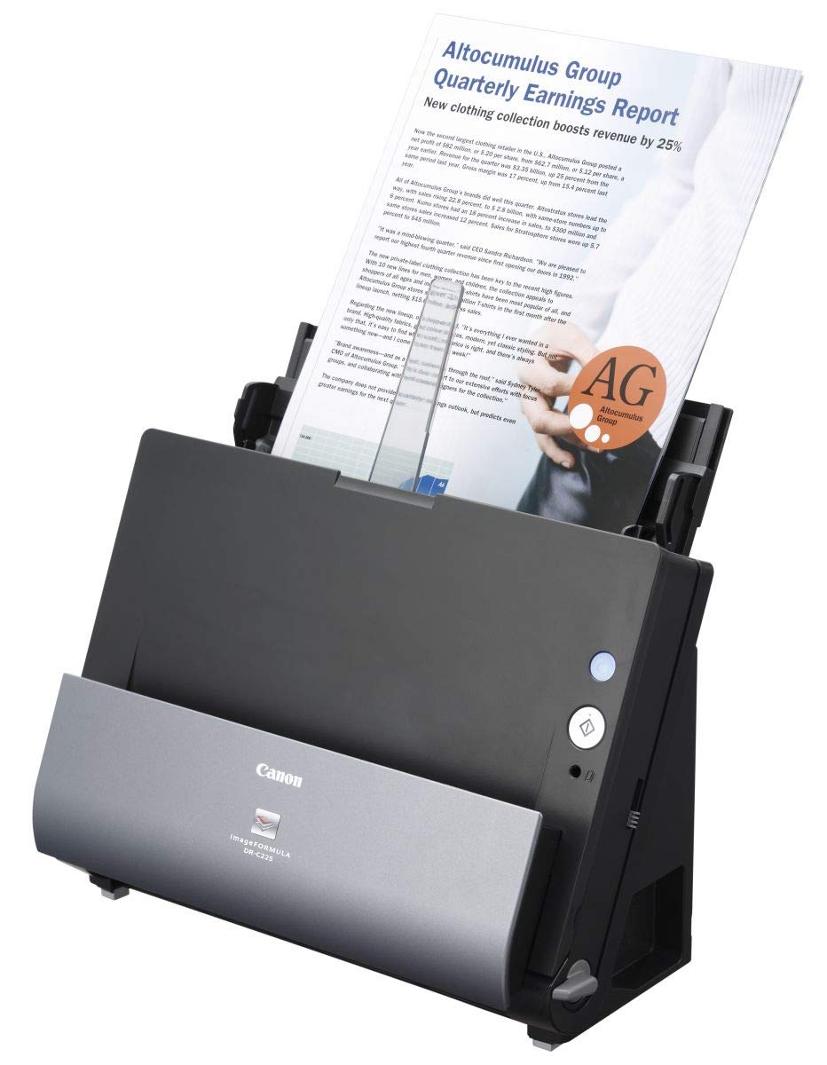 Canon imageFormula DR-C225 High-Speed Document Scanner for Home & Office - Perfect for Digitizing Receipts, Contracts, and Archiving Files