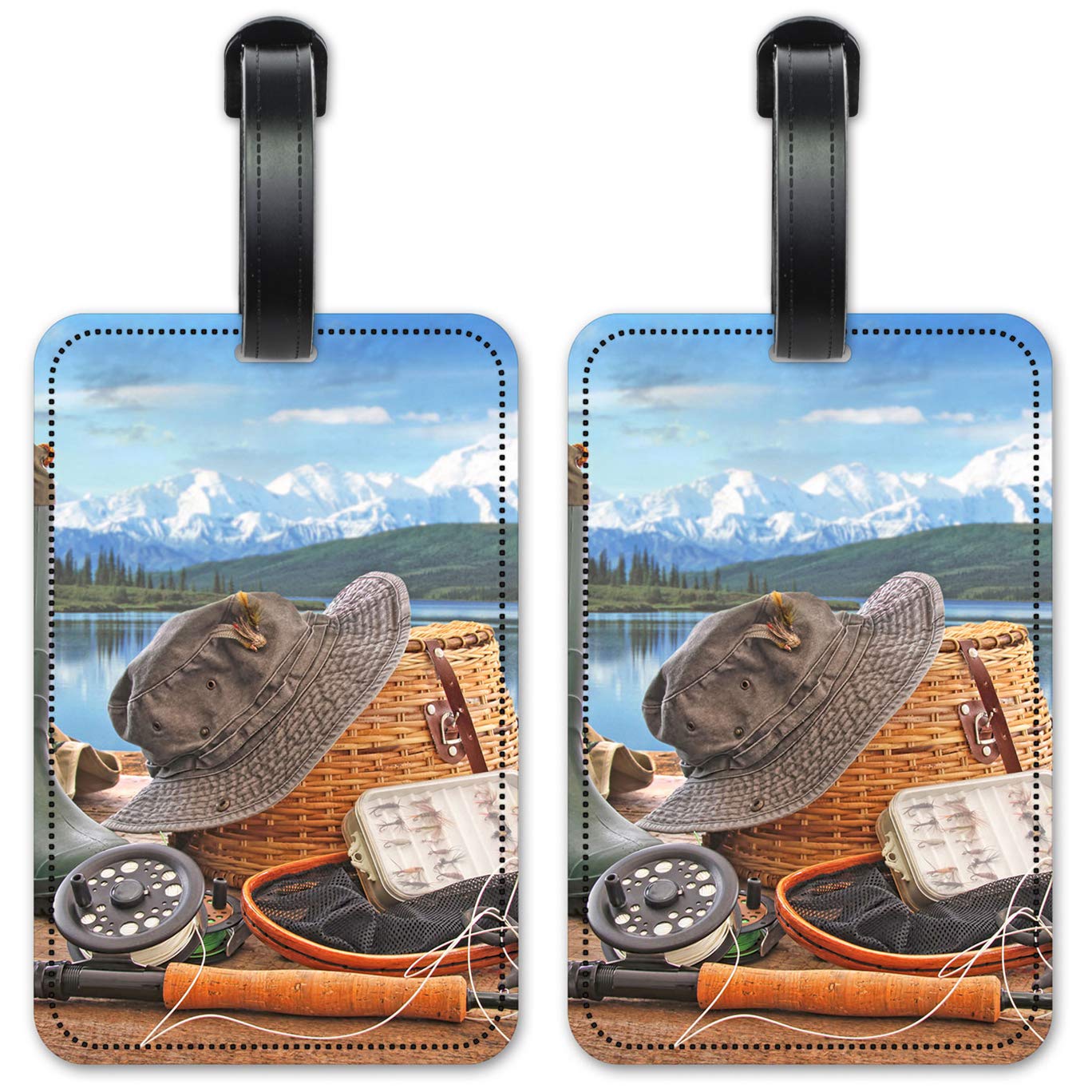 Premium Fly Fishing Gear & Travel Essentials - 2-Pack Durable Luggage ID Tags & Suitcase Identification Cards for Secure Travel - Perfect for Airports, Camping & Outdoor Adventures
