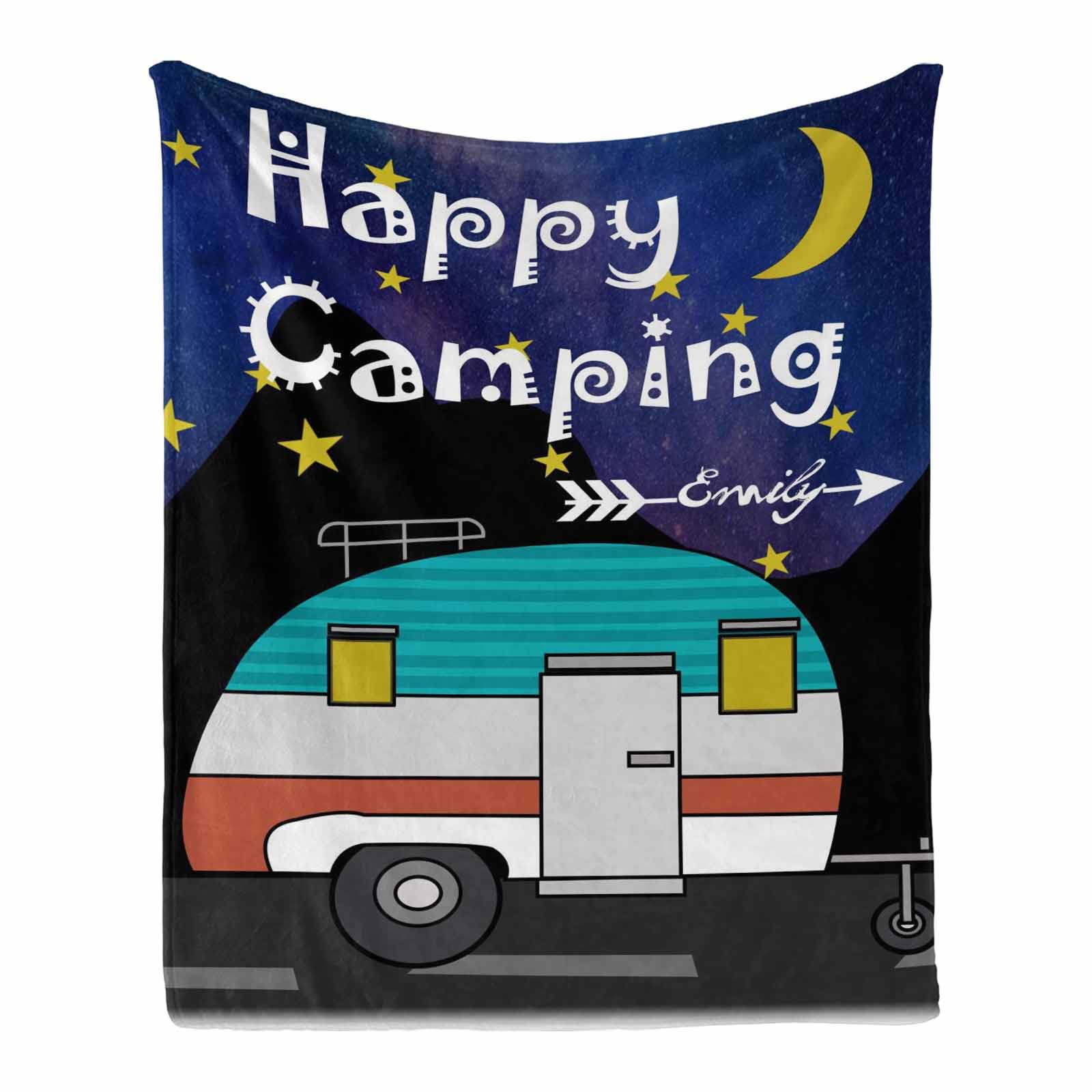 Custom Camping Blanket - 50x60 Inch Soft Throw for RV, Outdoor Adventures & Cozy Gifts - Perfect for Camping Trips, Picnics, and Home Decor