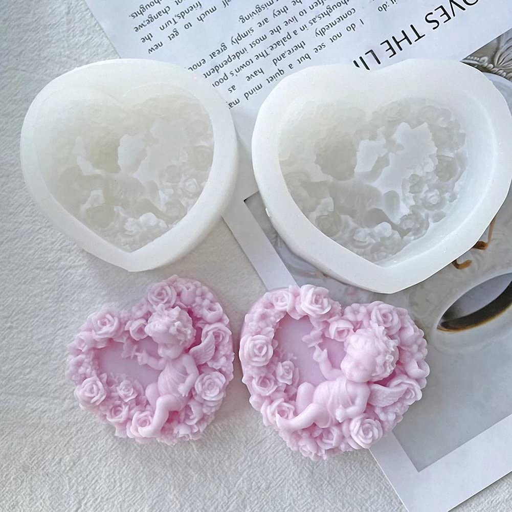 Premium Angel Silicone Mold Set for DIY Soap, Candle & Fondant Crafts - Perfect for Baby Showers, Birthday Parties & Cake Decorations - Ideal for Home Baking, Wedding Favors & Holiday Gift Making
