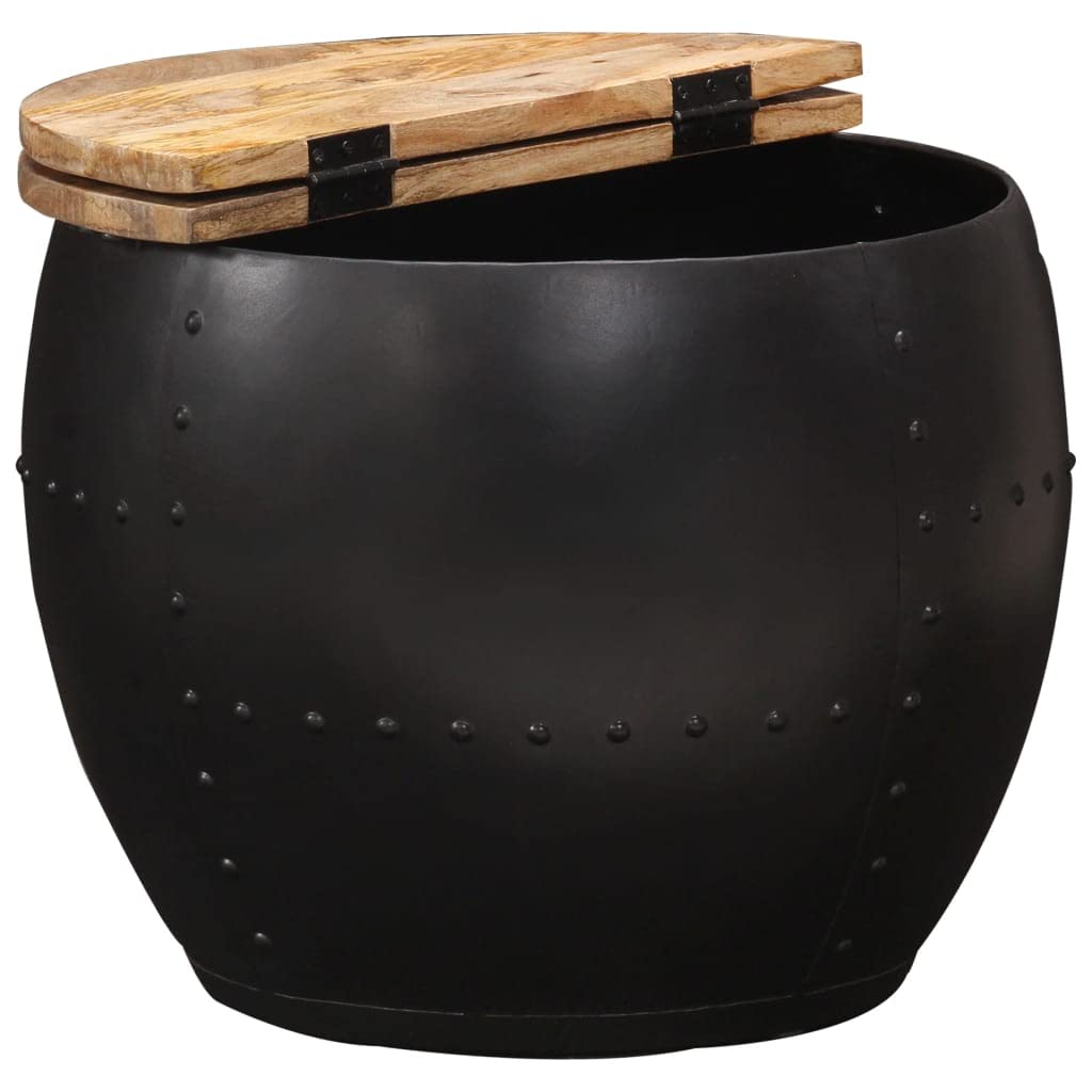 CHARMMA 20.9 Inch Round Coffee Table - Solid Mango Wood, Modern Living Room Furniture for Small Spaces - Perfect for Apartments, Dorms & Cozy Home Decor