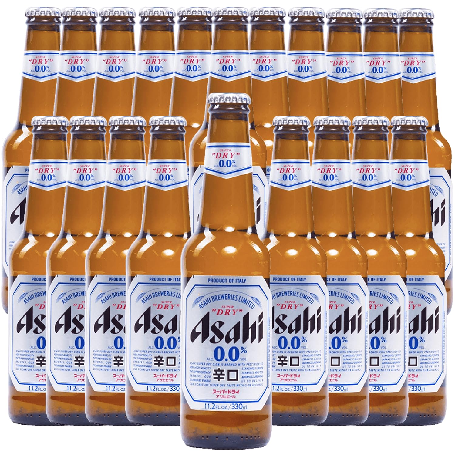 Asahi 20 Pack Super Dry 0.0% Alcohol-Free Lager Beer | 12oz Bottles | Non-Alcoholic Japanese Lager | Perfect for Parties, Designated Drivers & Healthy Lifestyle