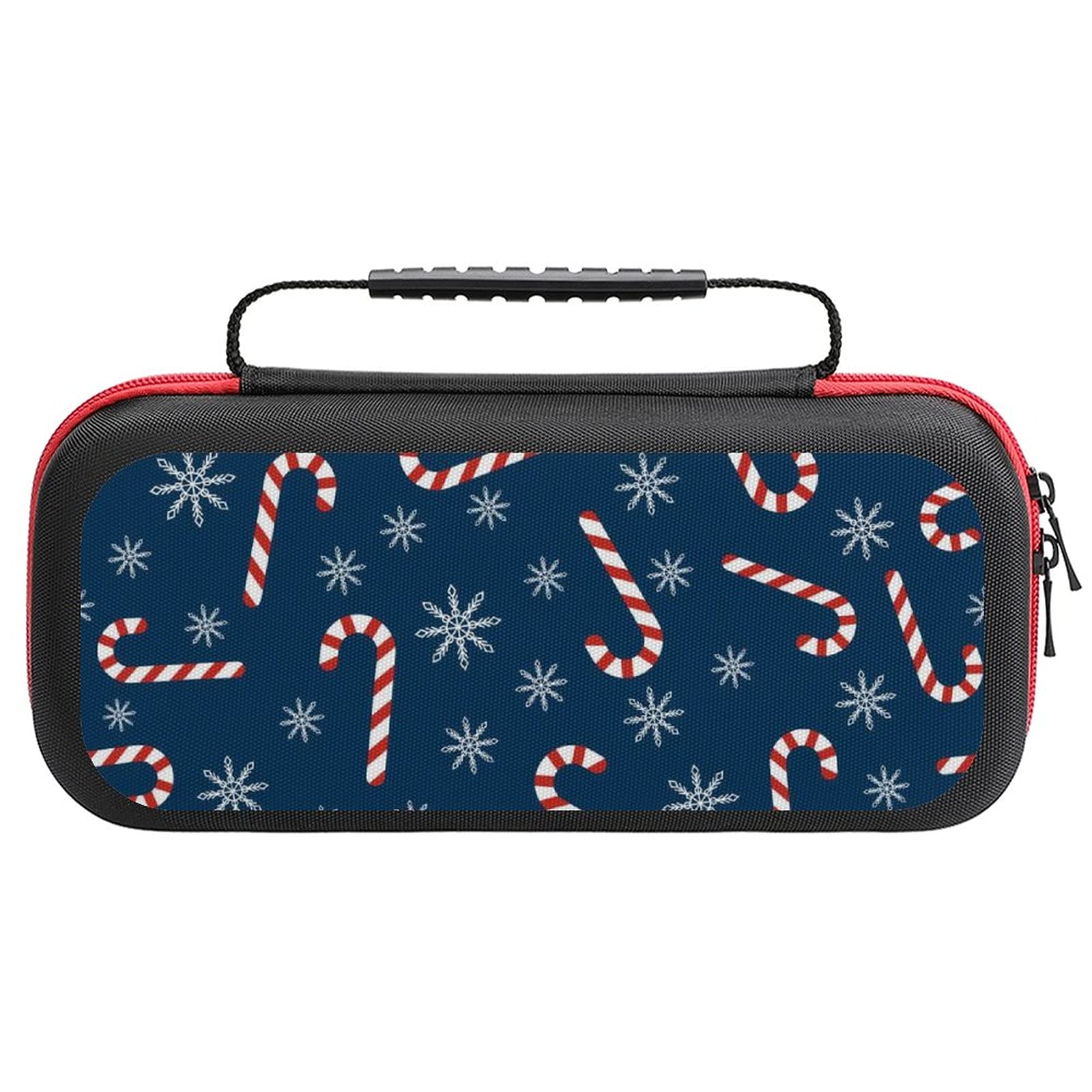 Christmas Pattern Printed Carrying Case for Nintendo Switch Lite & Accessories - Portable Travel Storage Bag for Gaming on the Go, Holiday Gifts, Commuting Protection