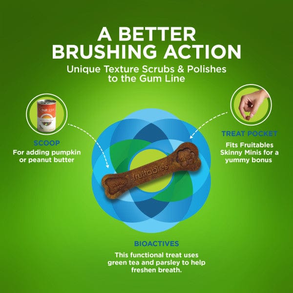 Fruitables Bioactive Fresh Mouth Dental Chews for Dogs - Natural Dog Breath Freshener & Teeth Cleaner - Vet Recommended Dental Treats for Small, Medium & Large Breeds - Perfect for Daily Oral Care & Fresh Breath