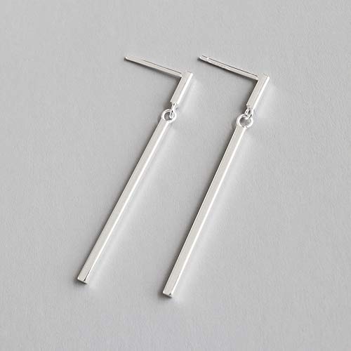 925 Sterling Silver Vertical Bar Dangle Earrings for Women - Elegant Long Drop Bar Earrings for Everyday Wear, Parties & Special Occasions