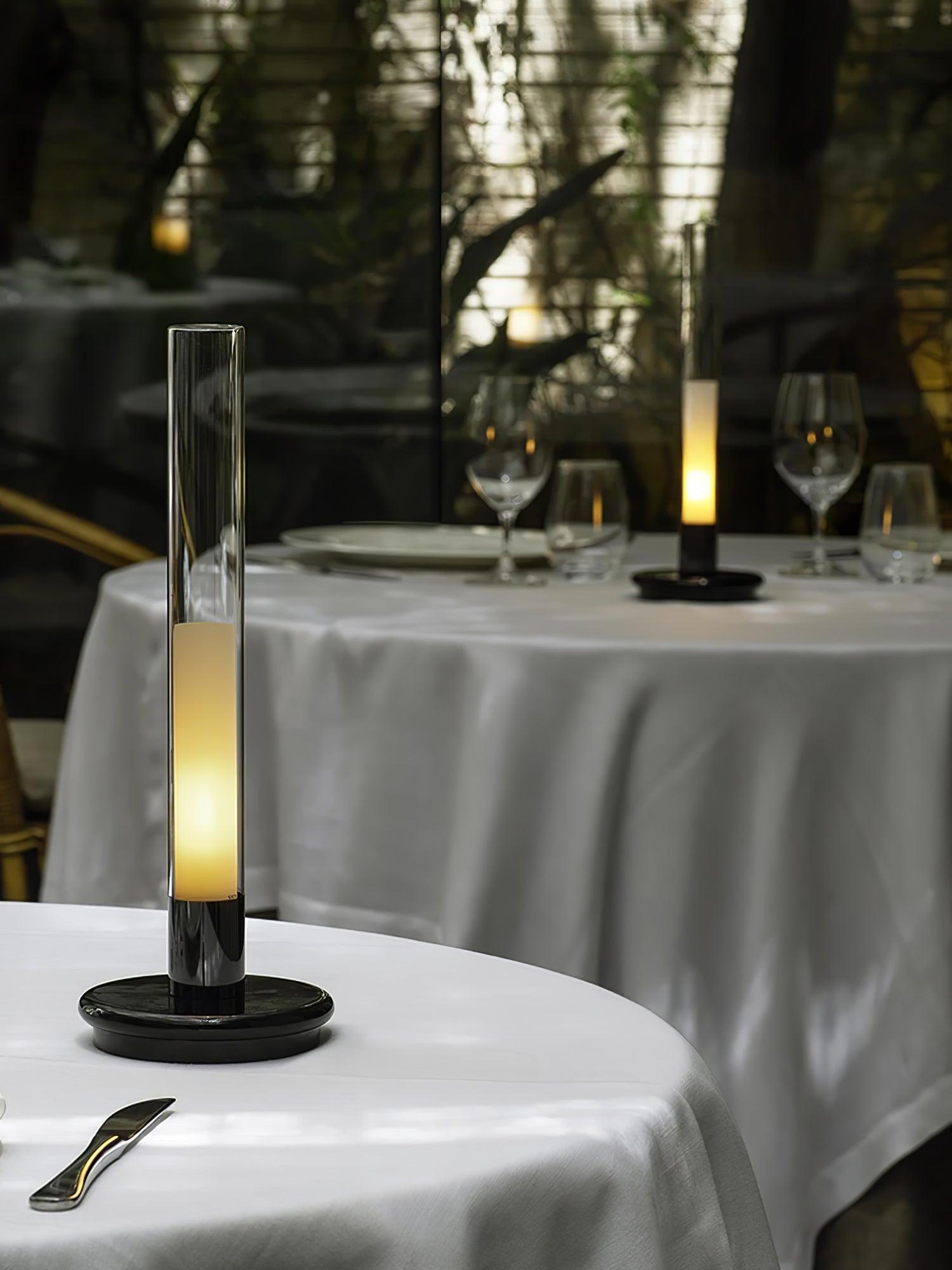 Rechargeable LED Column Table Lamp with Built-in Battery - Perfect for Bedroom, Living Room, and Office Night Light